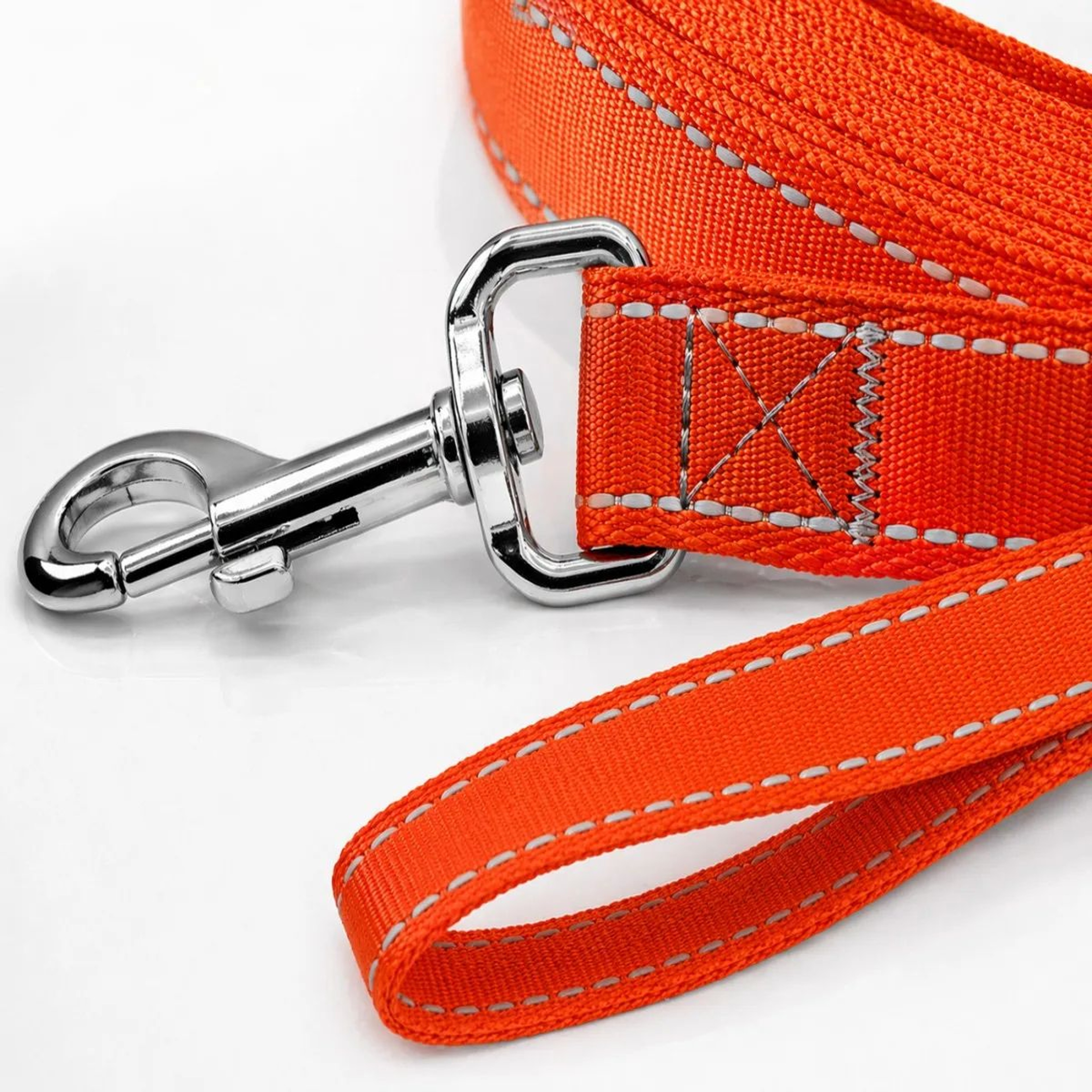 Reflective Nylon Dog Leash 5ft  Heavy Duty Walking Lead With 360 Swivel Clasp Comfort Handle  Night 1