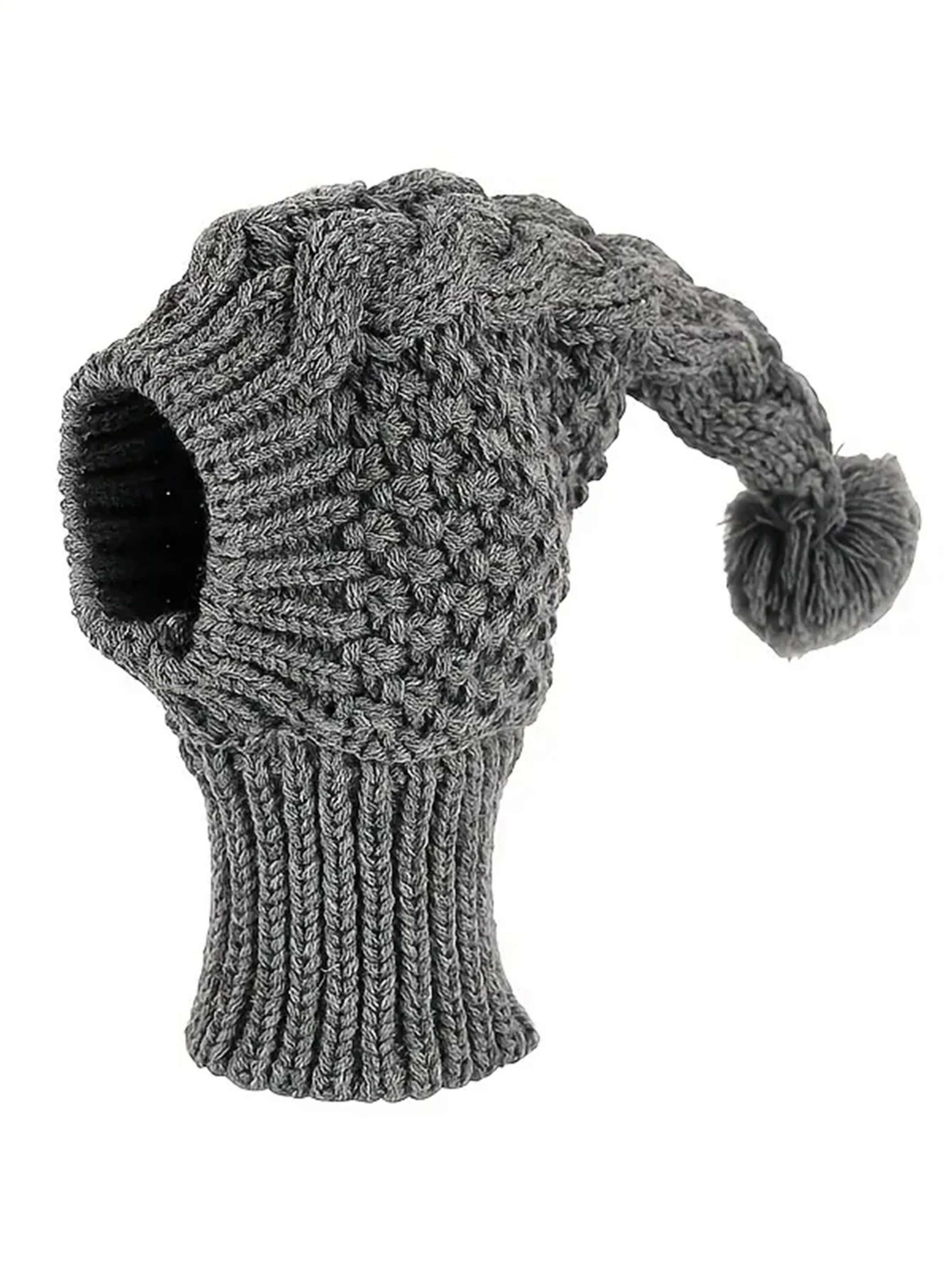 Hand Knit Fleece Dog Snood Hat  Warm Winter Beanie Ear Warmer For Greyhounds Whippets  Large Dogs 5
