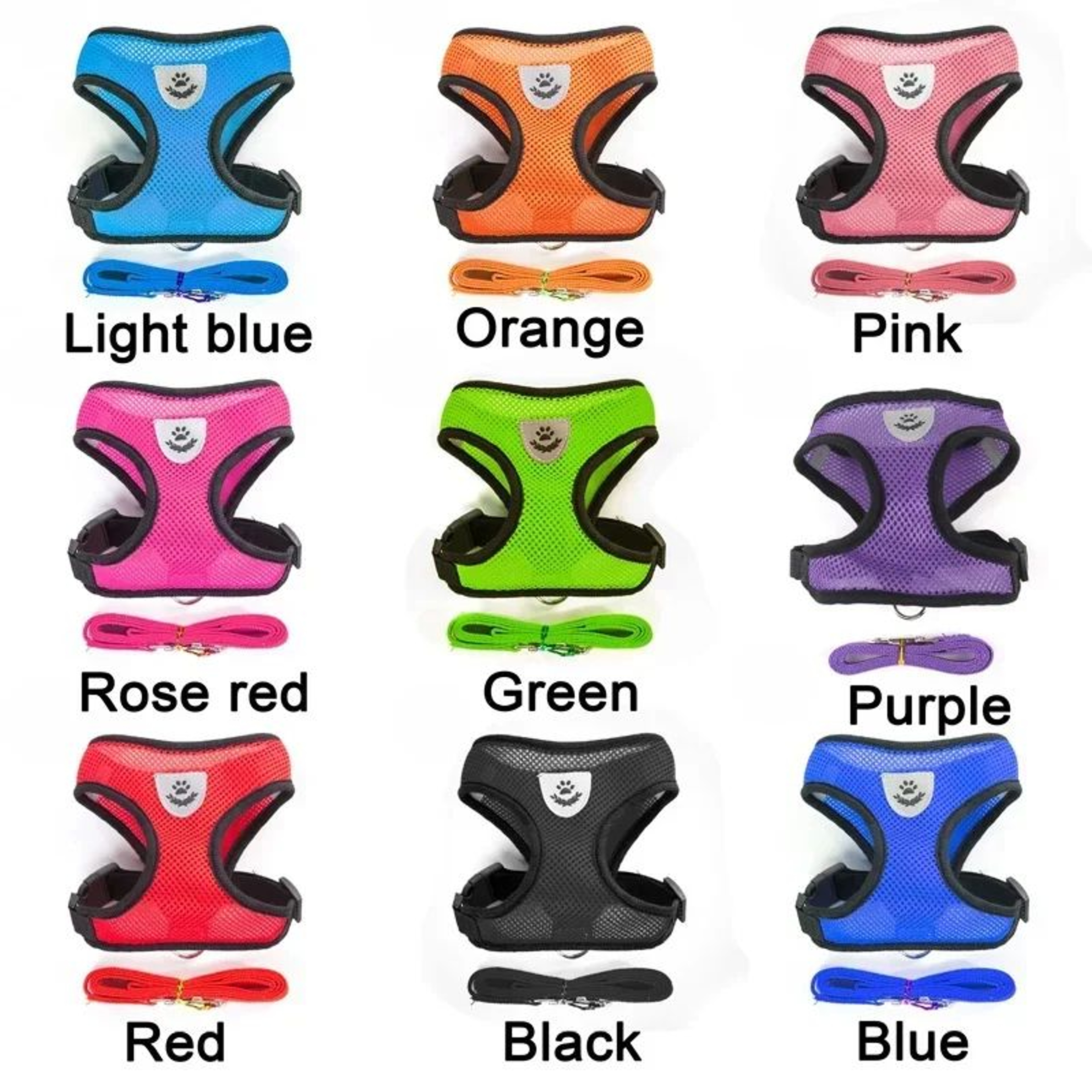 Adjustable Reflective Dog Harness And Leash Set  Soft Breathable Mesh Vest For Small  Medium Dogs A 1