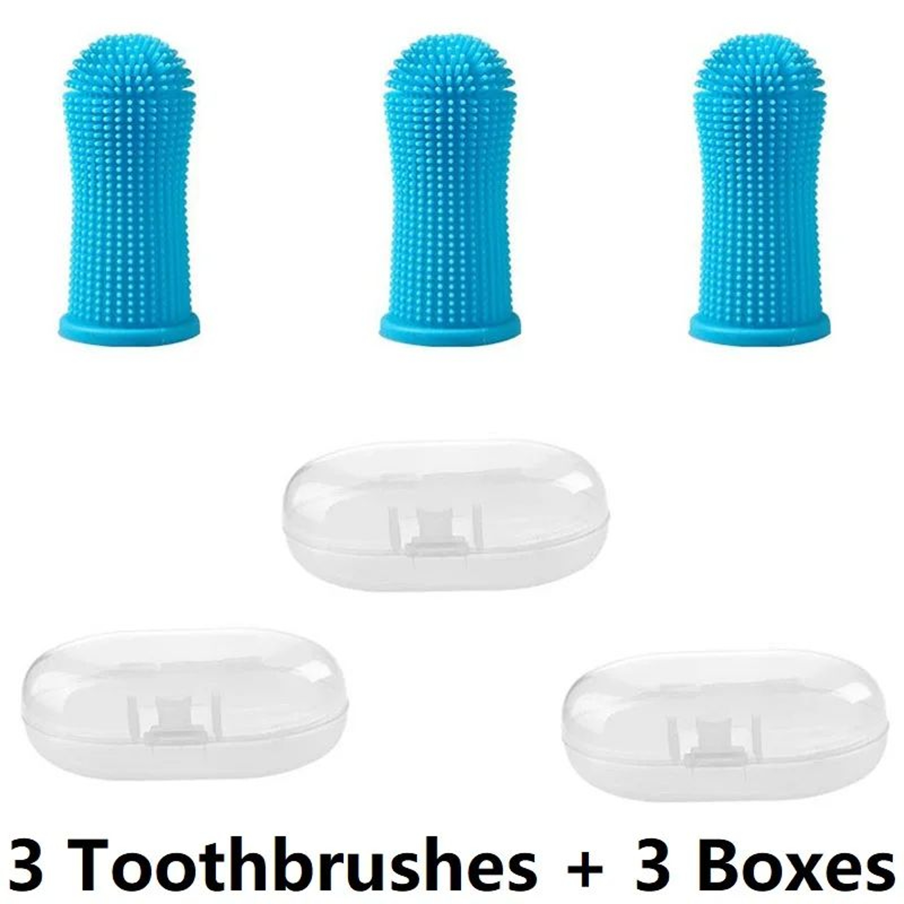 3Piece Pet Finger Toothbrush Set  Dog  Cat Dental Cleaning Finger Brushes For Oral Care And Teeth C 6