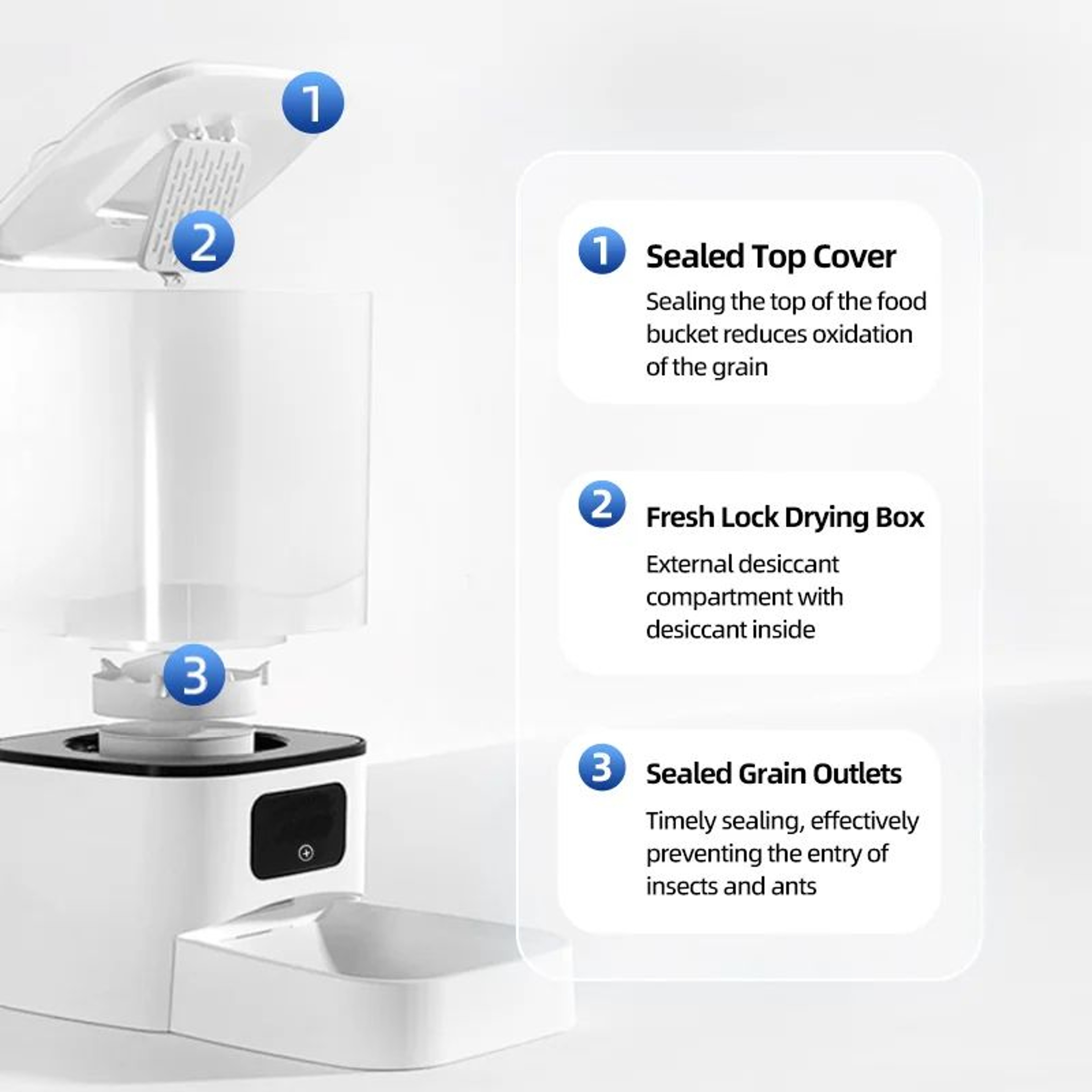 2029 Oz WiFi Automatic Dual Pet Feeder  Smart 2Bowl Cat  Dog Food Dispenser With App Control 3