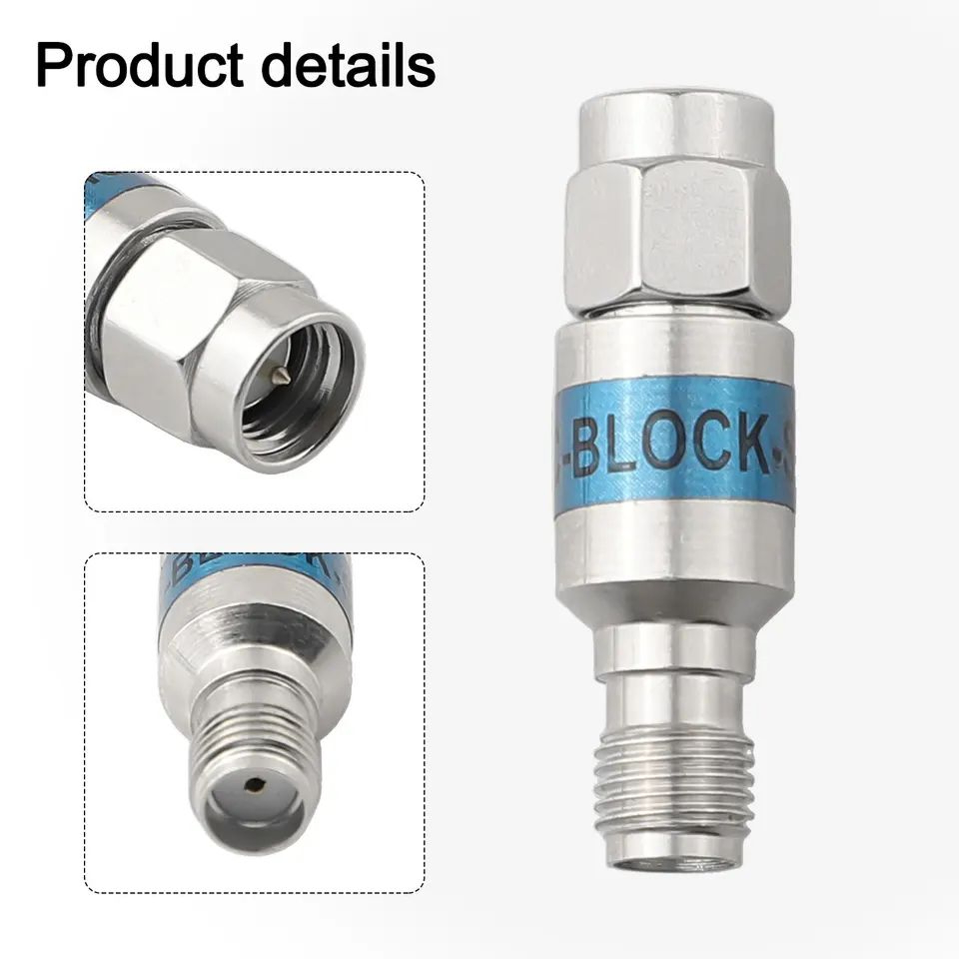 SMA DC Block RF Signal Connector  6GHz 2W 50 Ternary Alloy SMA Male To Female DC Block Adapter For  5