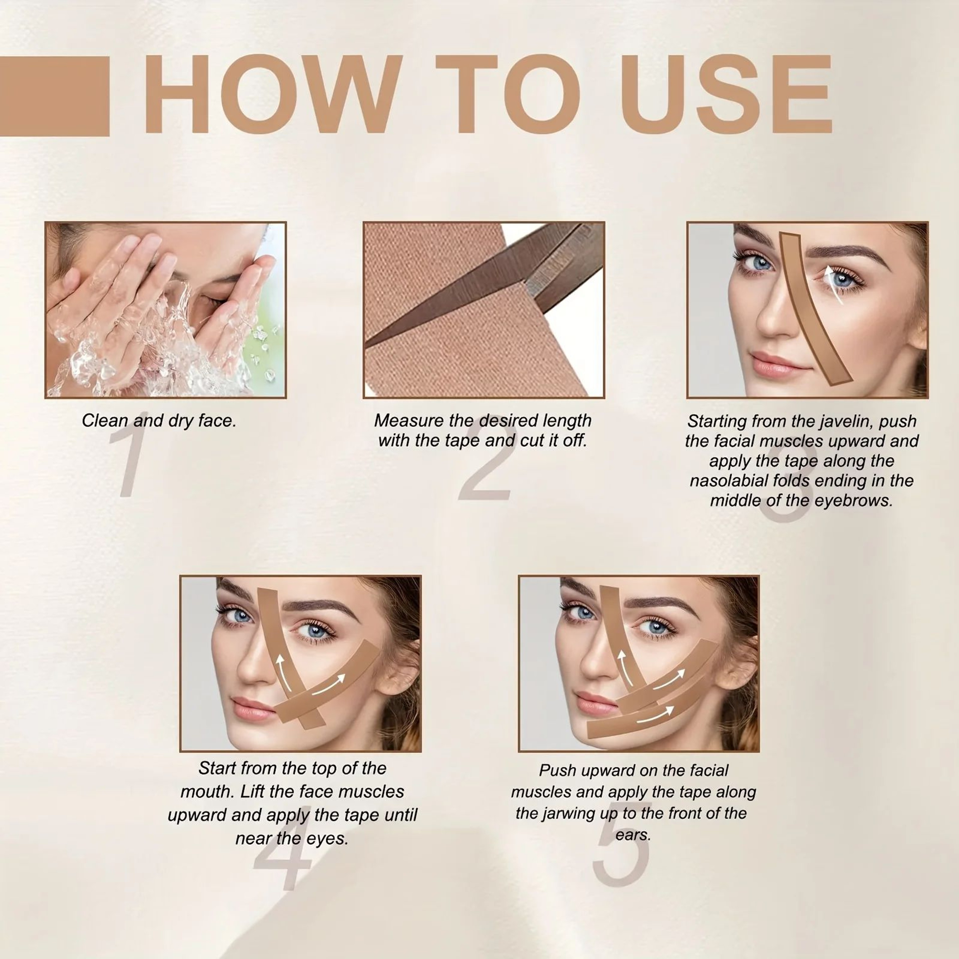 Beauty Kinesiology Face Tape  2 Cm AntiWrinkle Face Lift Tape For Skin Tightening AntiAging  Facial 5