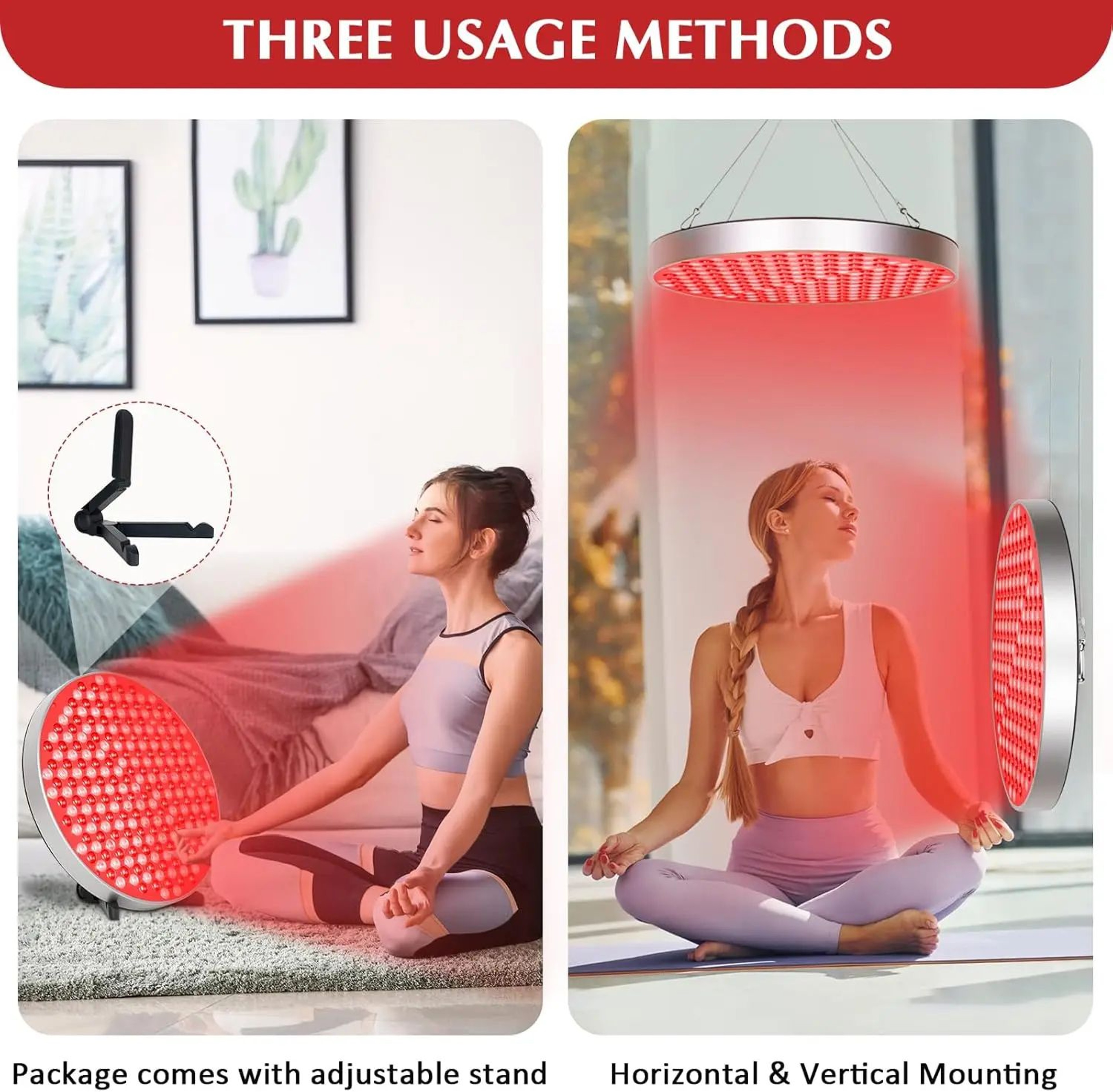 Red Light Therapy LED Panel With Adjustable Stand  660nm  850nm Near Infrared Light For Body Face   1