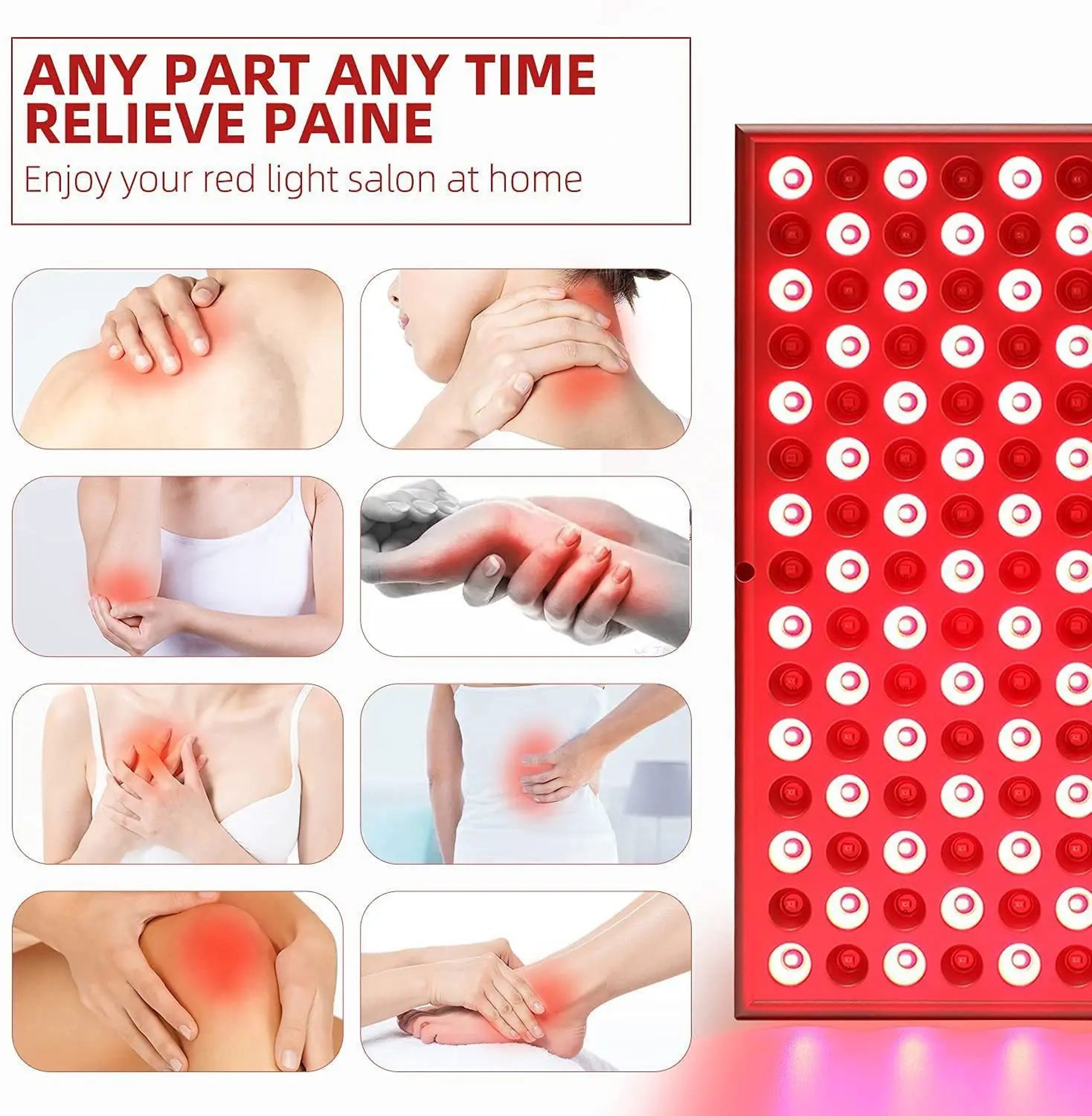 Red Light Therapy Lamp 660 Nm  850 Nm  150 LED Near Infrared Panel With Adjustable Stand For Face   4