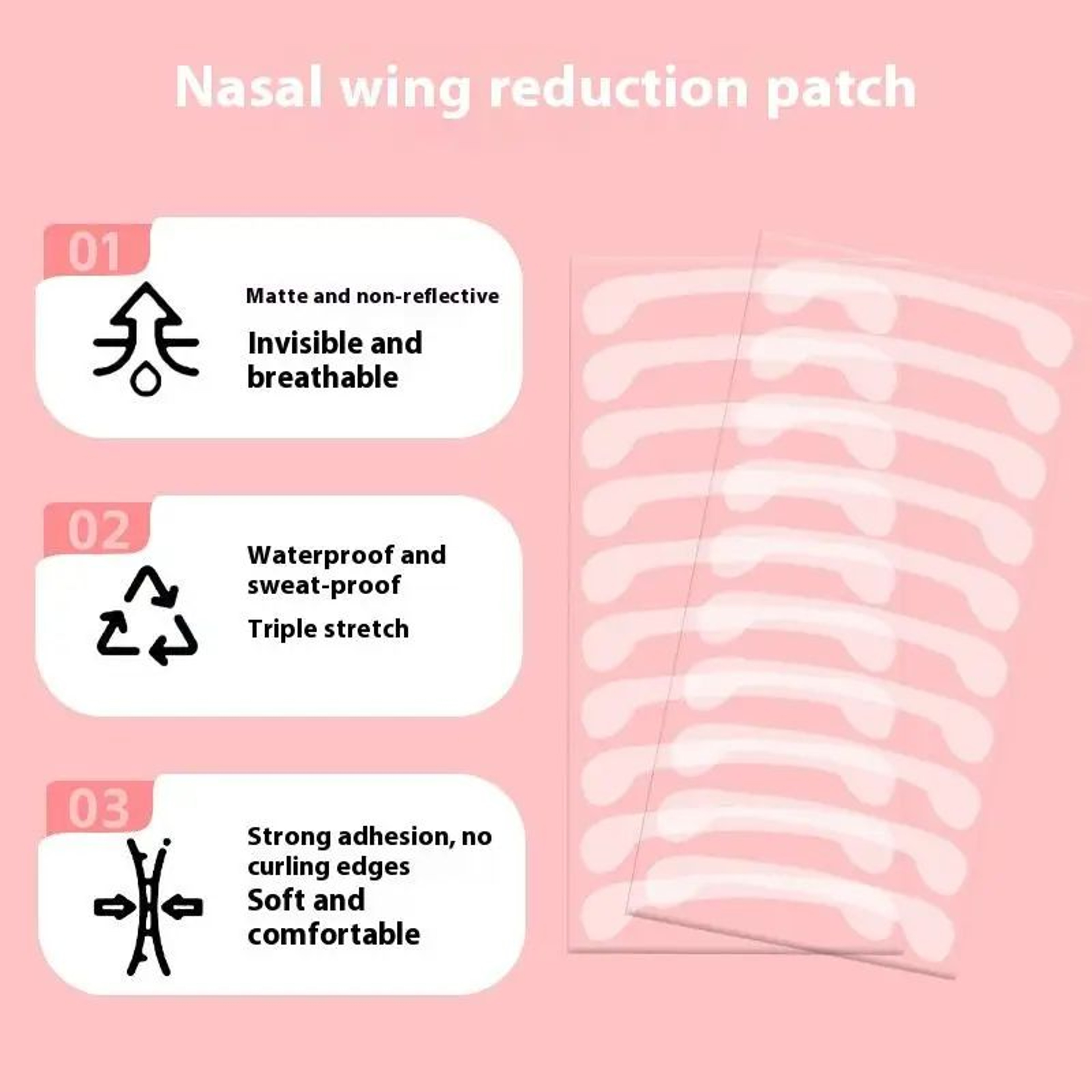 100pcs Invisible Nose Slimming Stickers  Nose Wing Lift Tape For Makeup Cosplay  Temporary Nose Con 4
