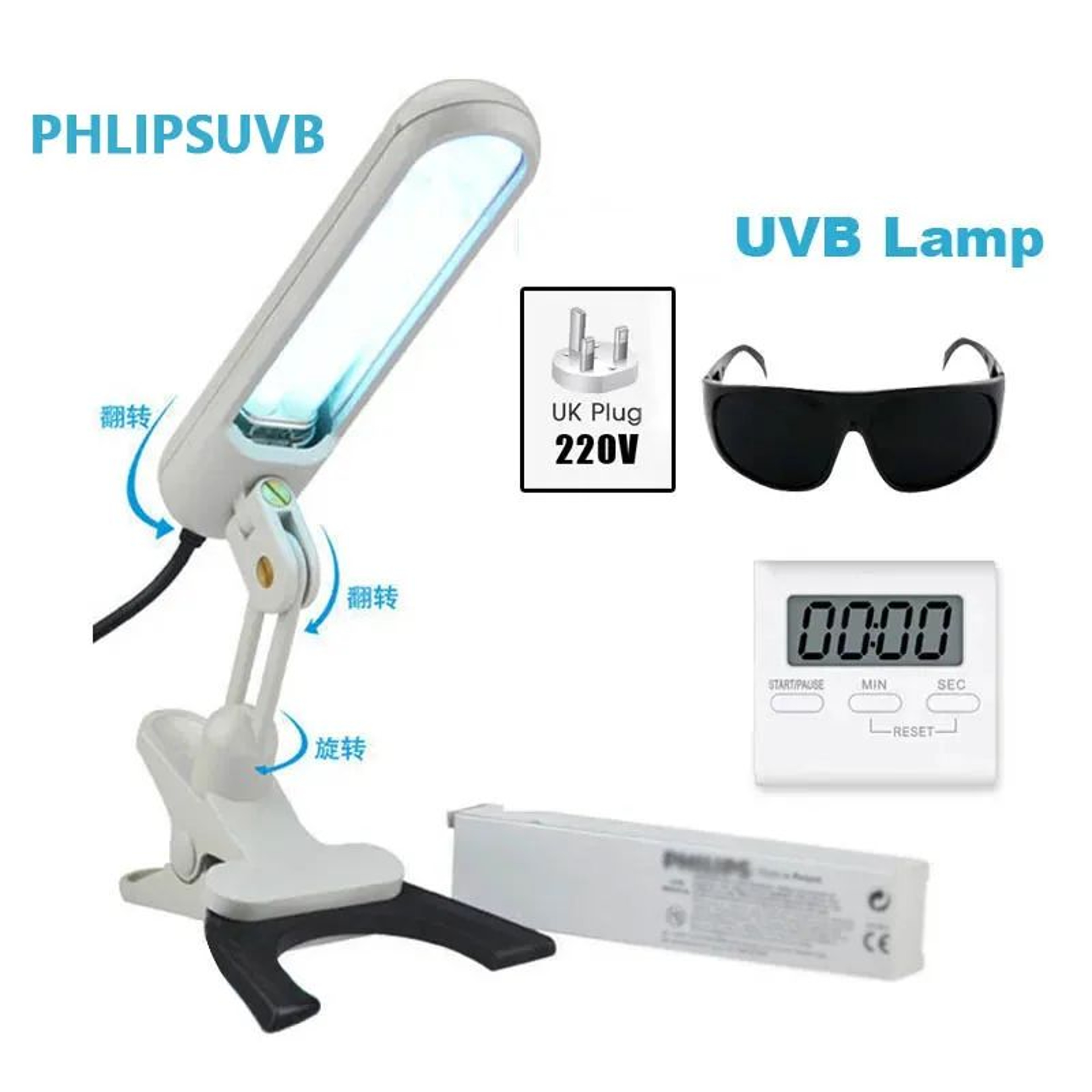 311nm UVB Light Therapy Lamp  Portable Phototherapy Device For Psoriasis Vitiligo Eczema  Dermatiti 7