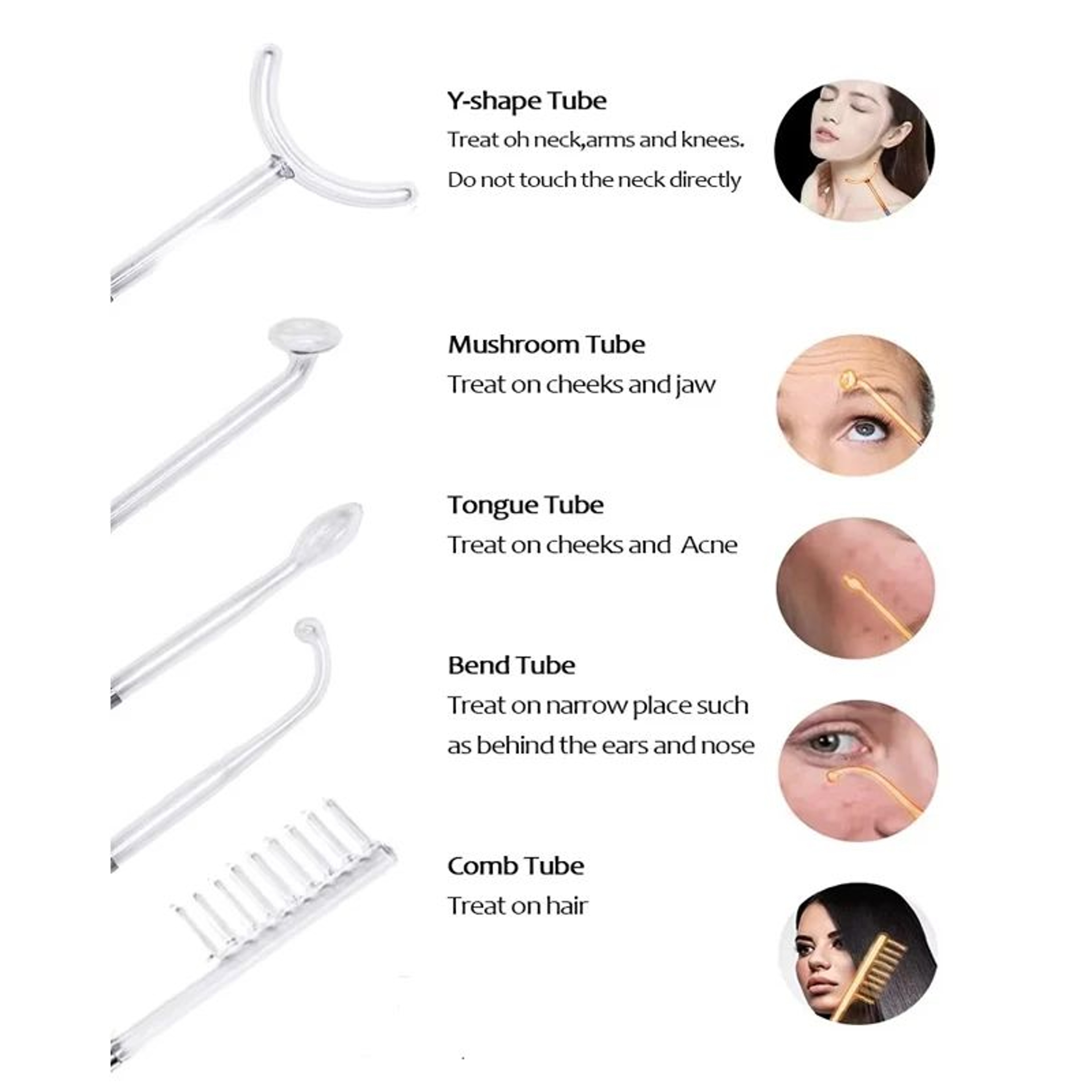 5 In 1 High Frequency Facial Wand Kit  Professional Handheld Skin Care Device With 5 Glass Electrod