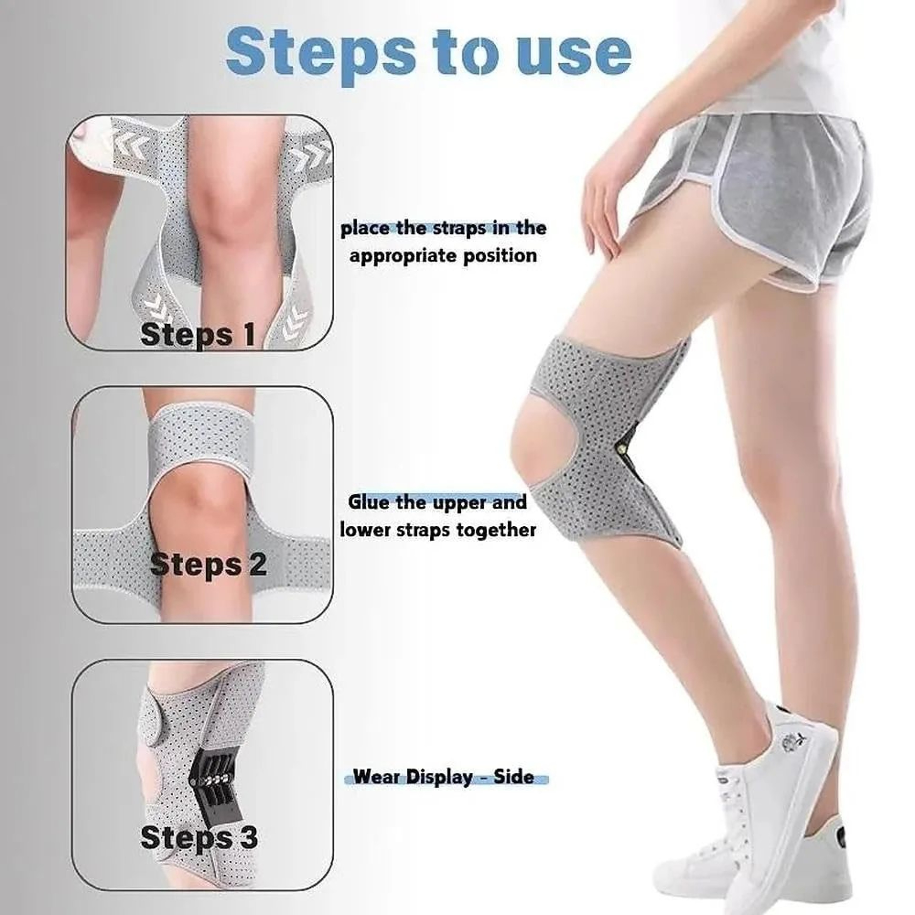 Power Spring Knee Support Pad  Adjustable Knee Brace With Lift Assist For Joint Stability Sports  P 3