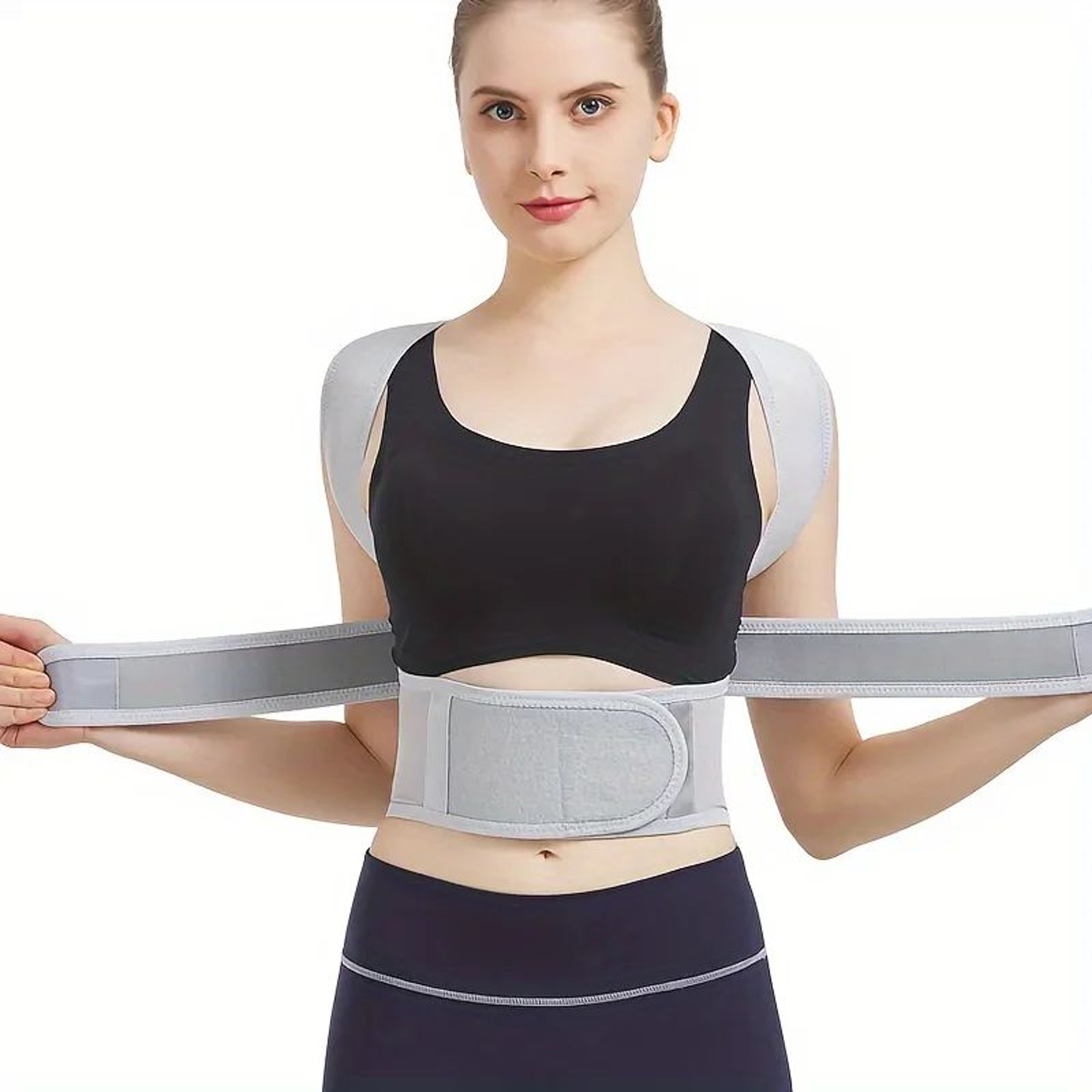 Universal Posture Support Belt  Adjustable Back Brace For Men  Women With Elastic Shoulder Support  2