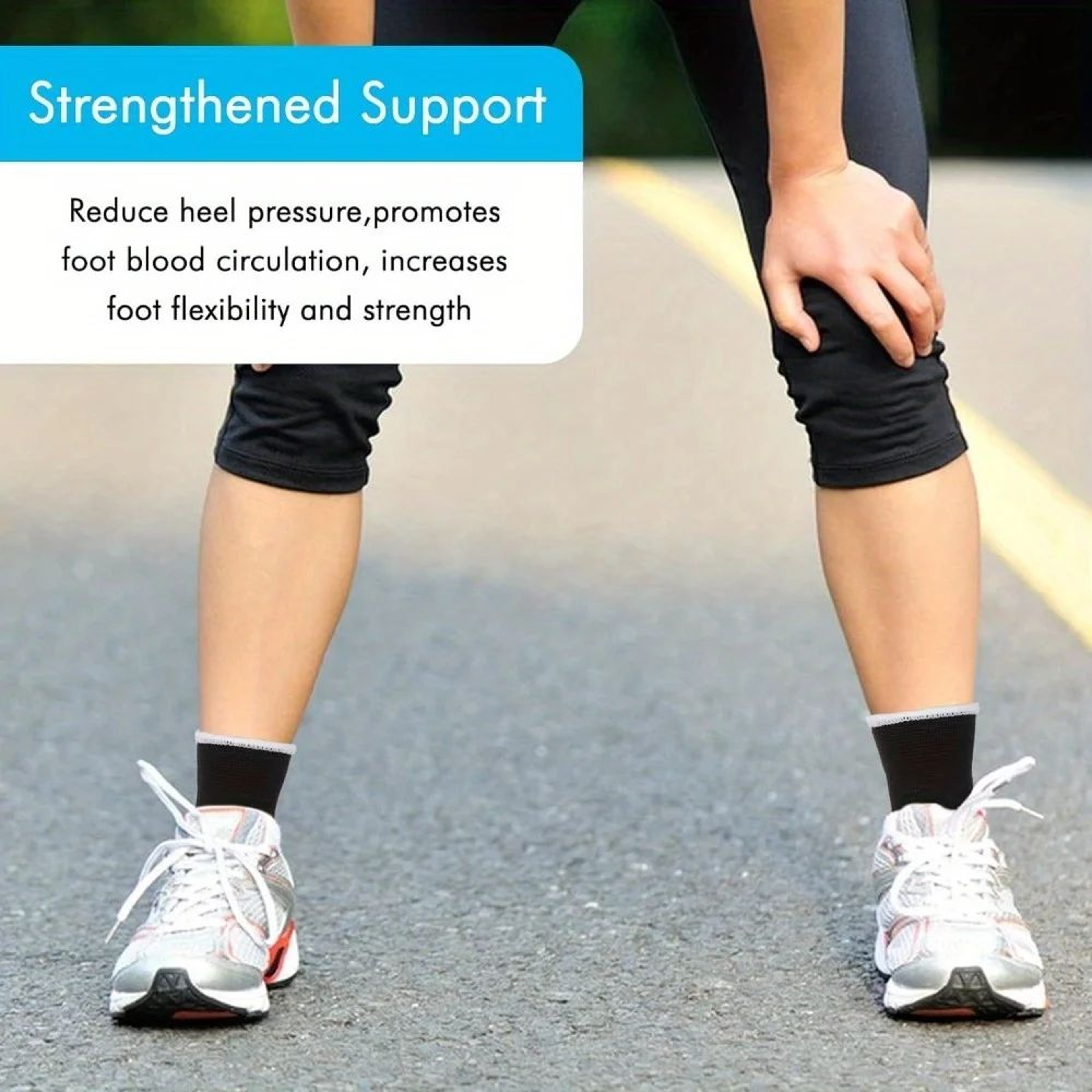 1 Pair Polyester Ankle Support Sleeve  Breathable Compression Ankle Brace Socks For Sports Recovery 2