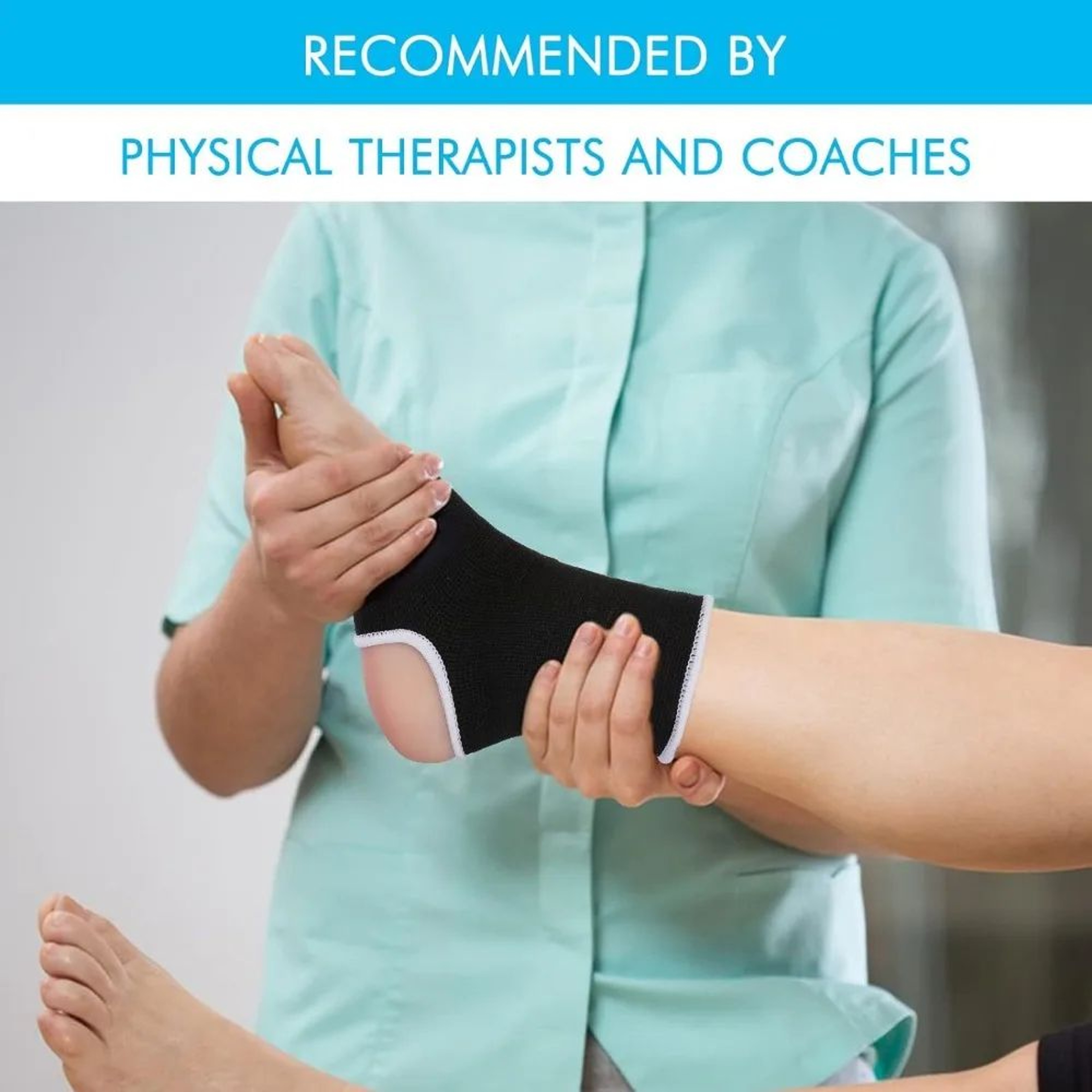 1 Pair Polyester Ankle Support Sleeve  Breathable Compression Ankle Brace Socks For Sports Recovery 3
