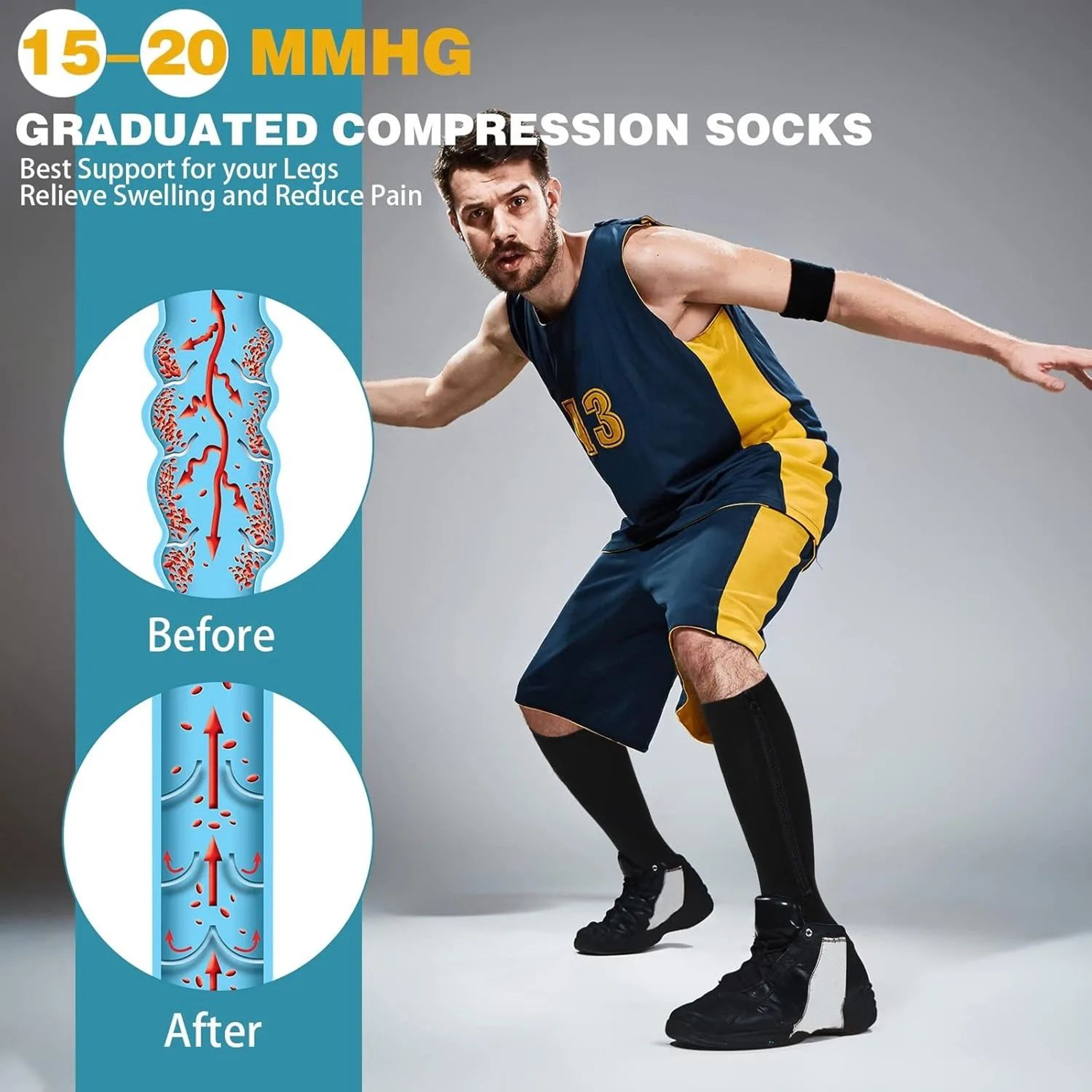 Open Toe Compression Socks With Zipper  Knee High Support Stockings For Travel Sports Circulation   2