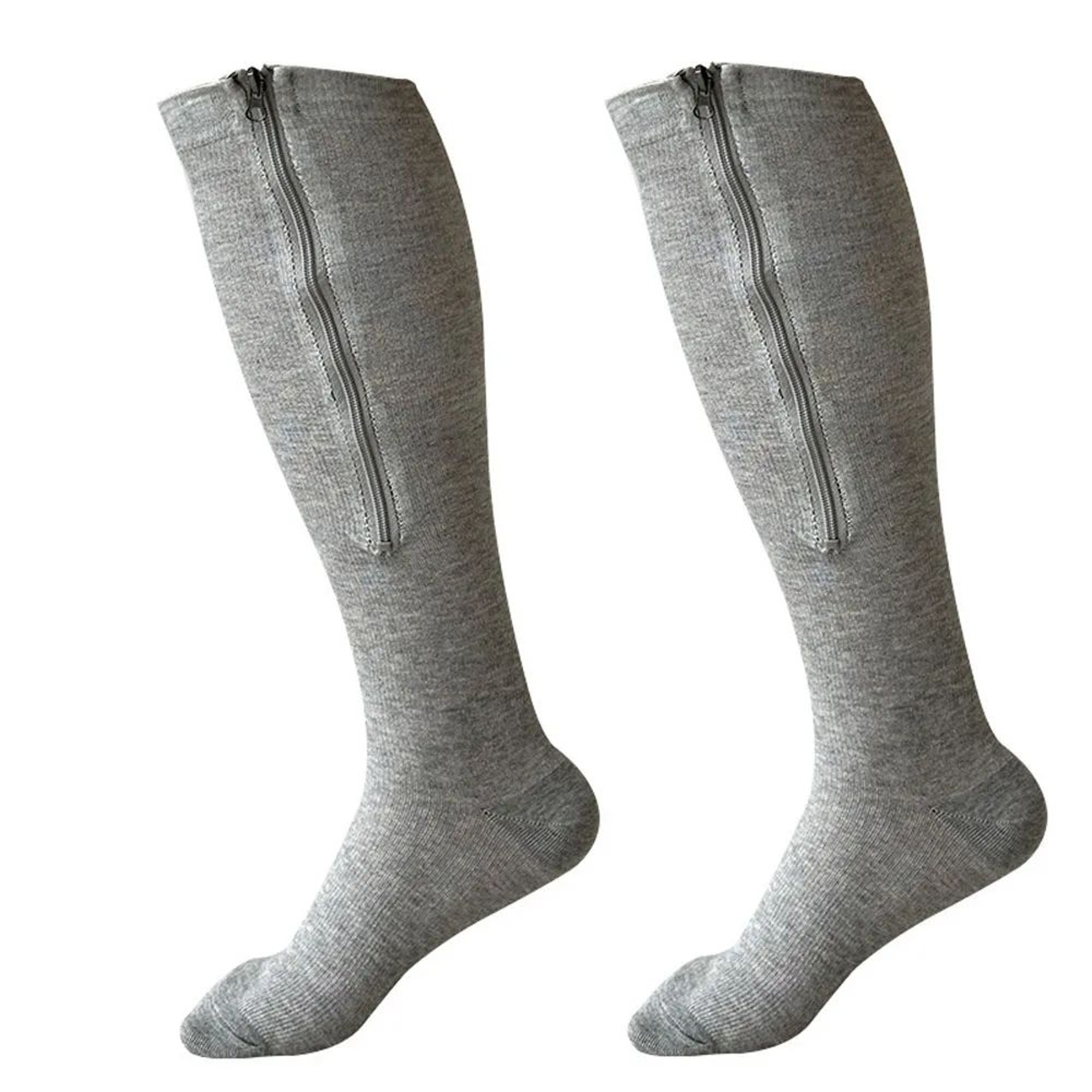 Open Toe Compression Socks With Zipper  Knee High Support Stockings For Travel Sports Circulation   8