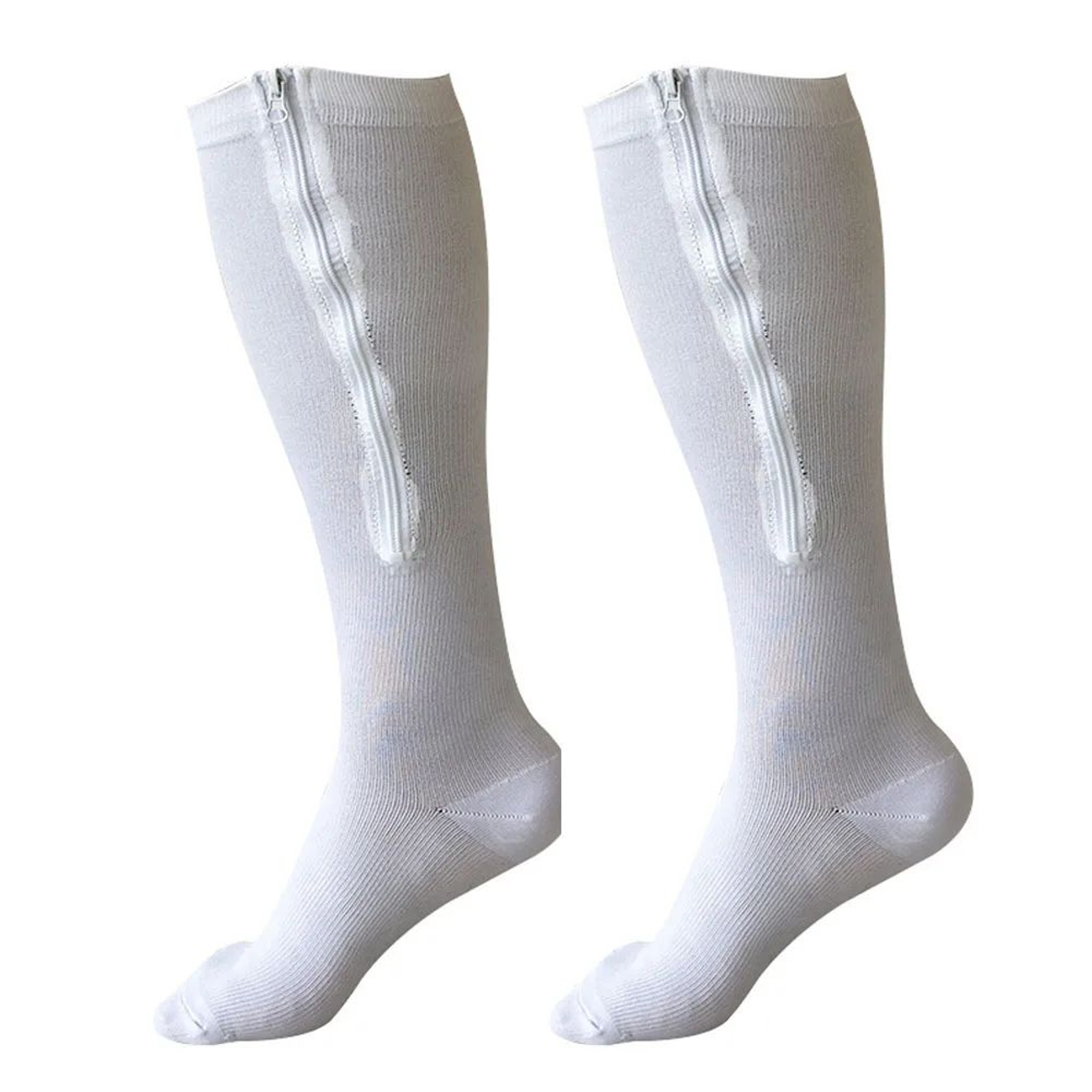Open Toe Compression Socks With Zipper  Knee High Support Stockings For Travel Sports Circulation   9