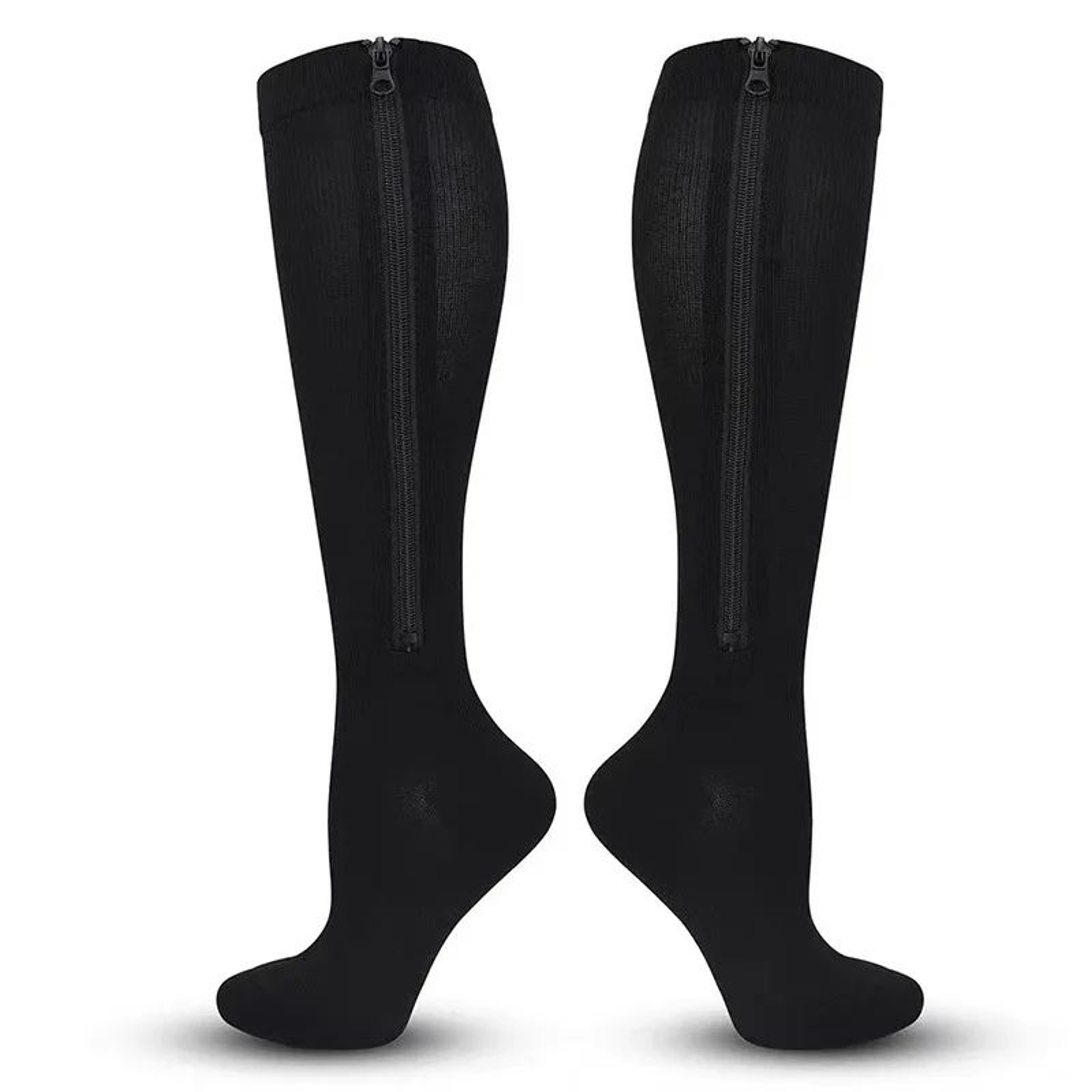 Open Toe Compression Socks With Zipper  Knee High Support Stockings For Travel Sports Circulation   7