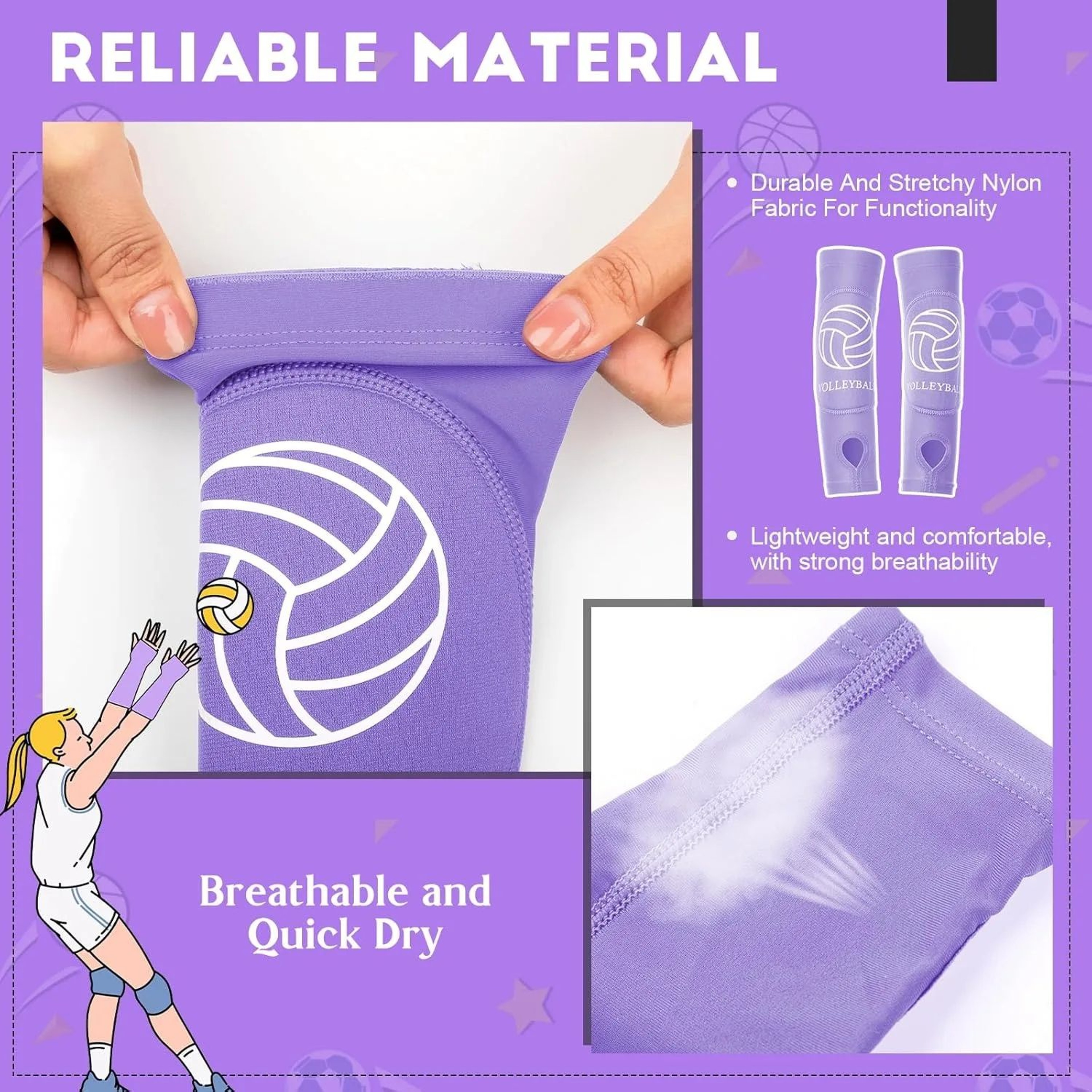 2 Pcs Youth Volleyball Arm Sleeves  Padded Forearm Compression Sleeves For Boys Girls  Teen Sports  4