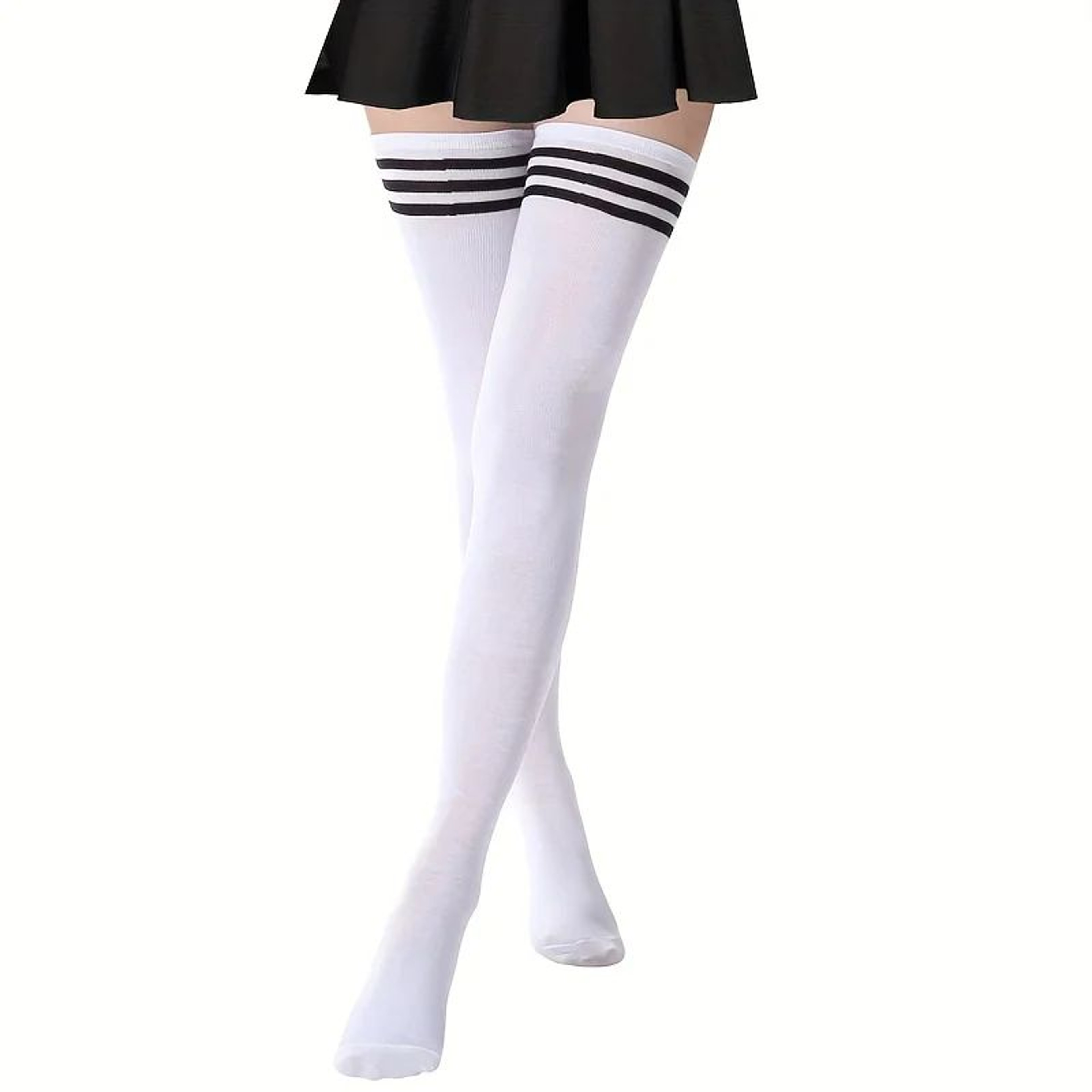 1 Pair Womens Over Knee Socks  Thigh High Nylon Stockings For Casual Wear School Cosplay  Everyday  7