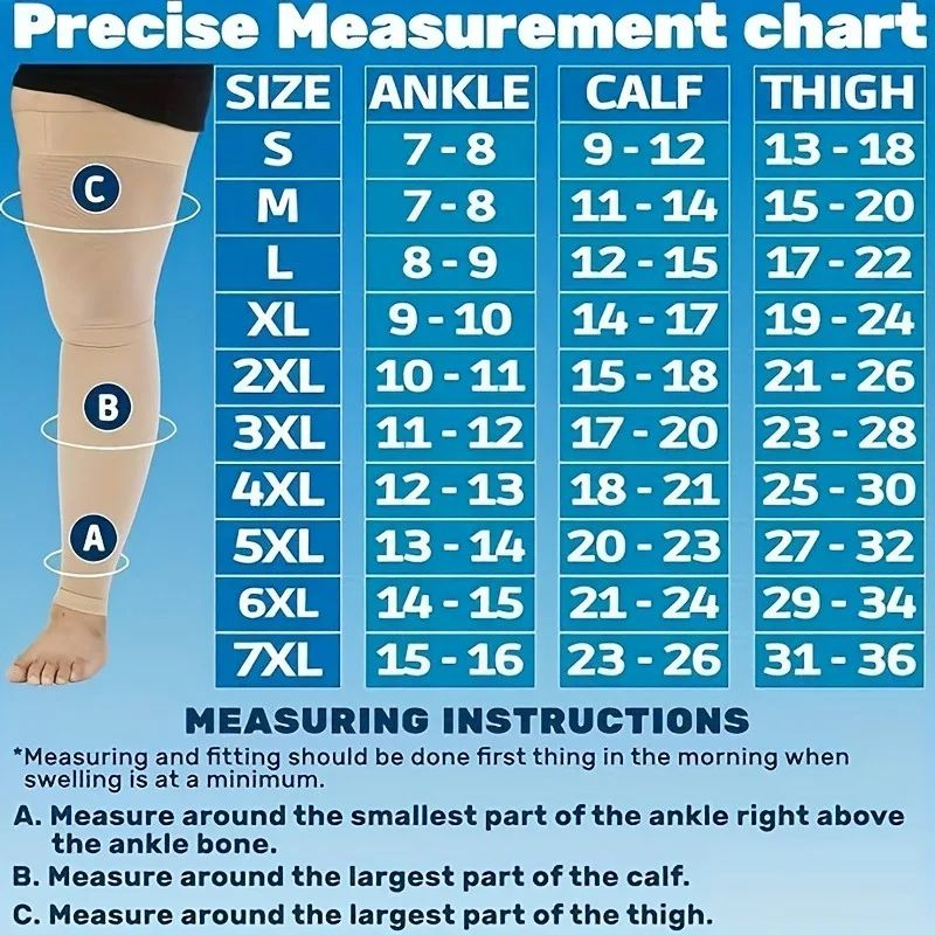 1 Pair Plus Size Compression KneeHigh Socks  2XL7XL Graduated Support Stockings For Sports  Everyda 5