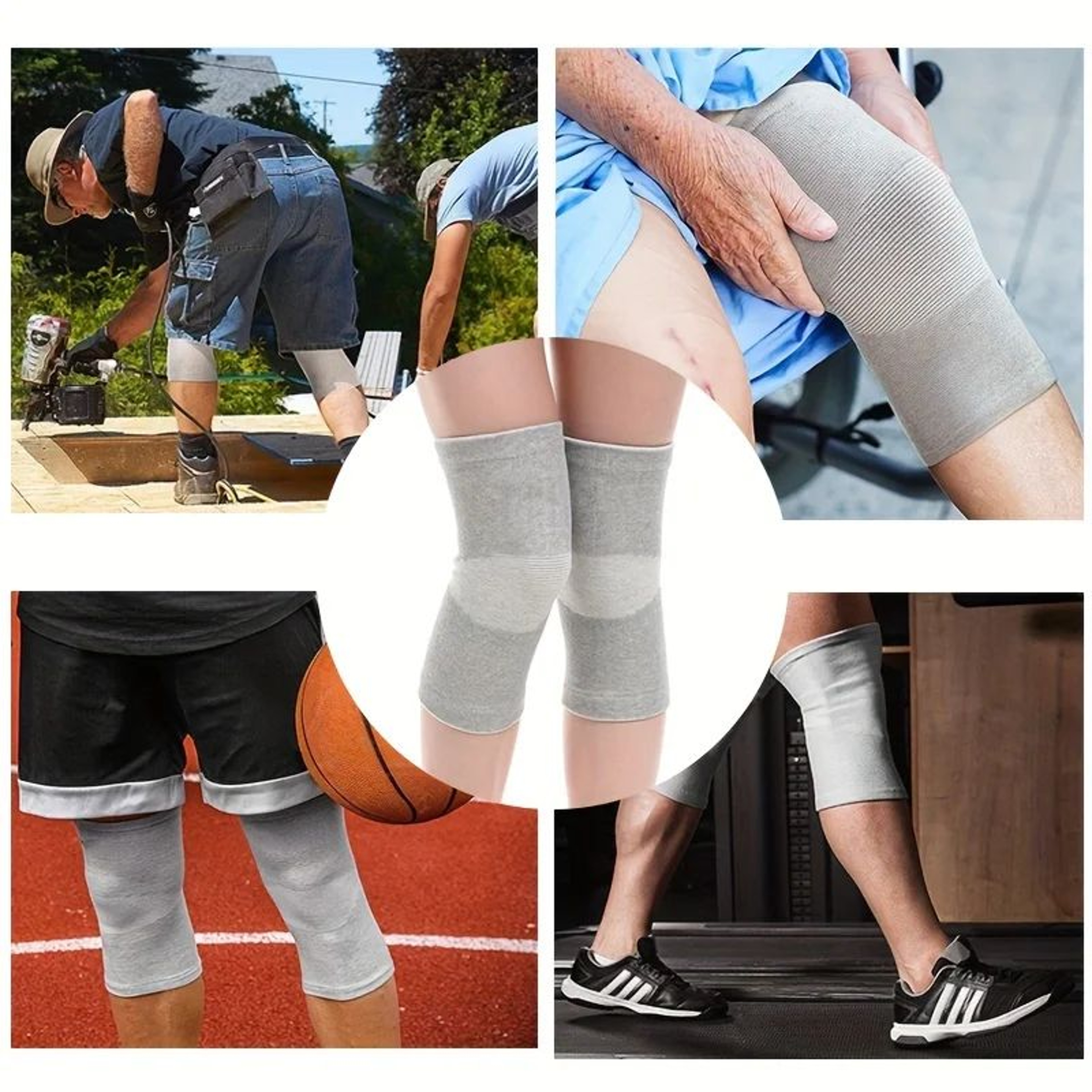 Breathable Bamboo Knee Sleeve  Elastic Compression Knee Brace For Men  Women Joint Support  Knee Pa 4