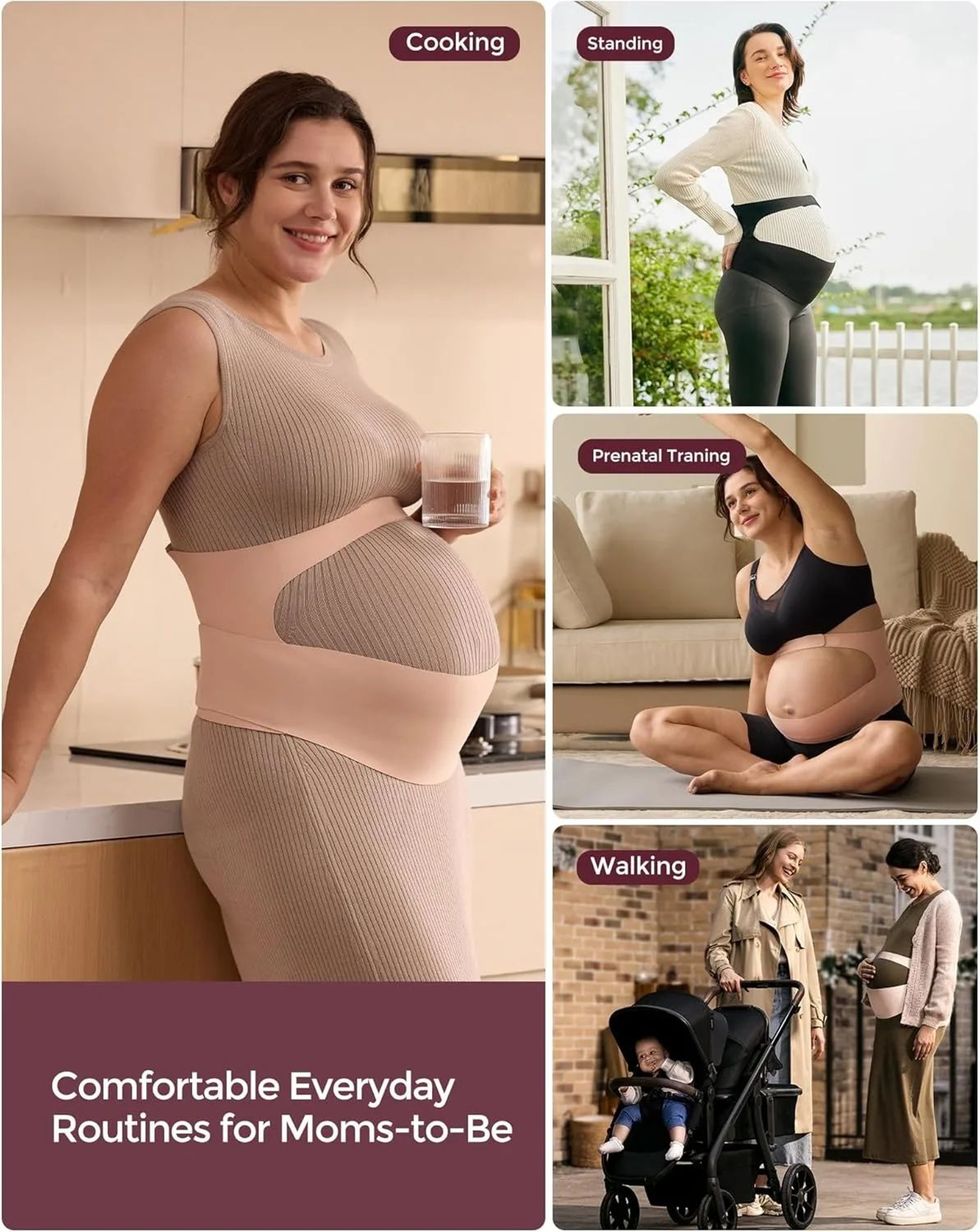 CozySupport Ergonest Pregnancy Belly Band  Invisible Maternity Support Belt For Back Waist  Baby Bu 2