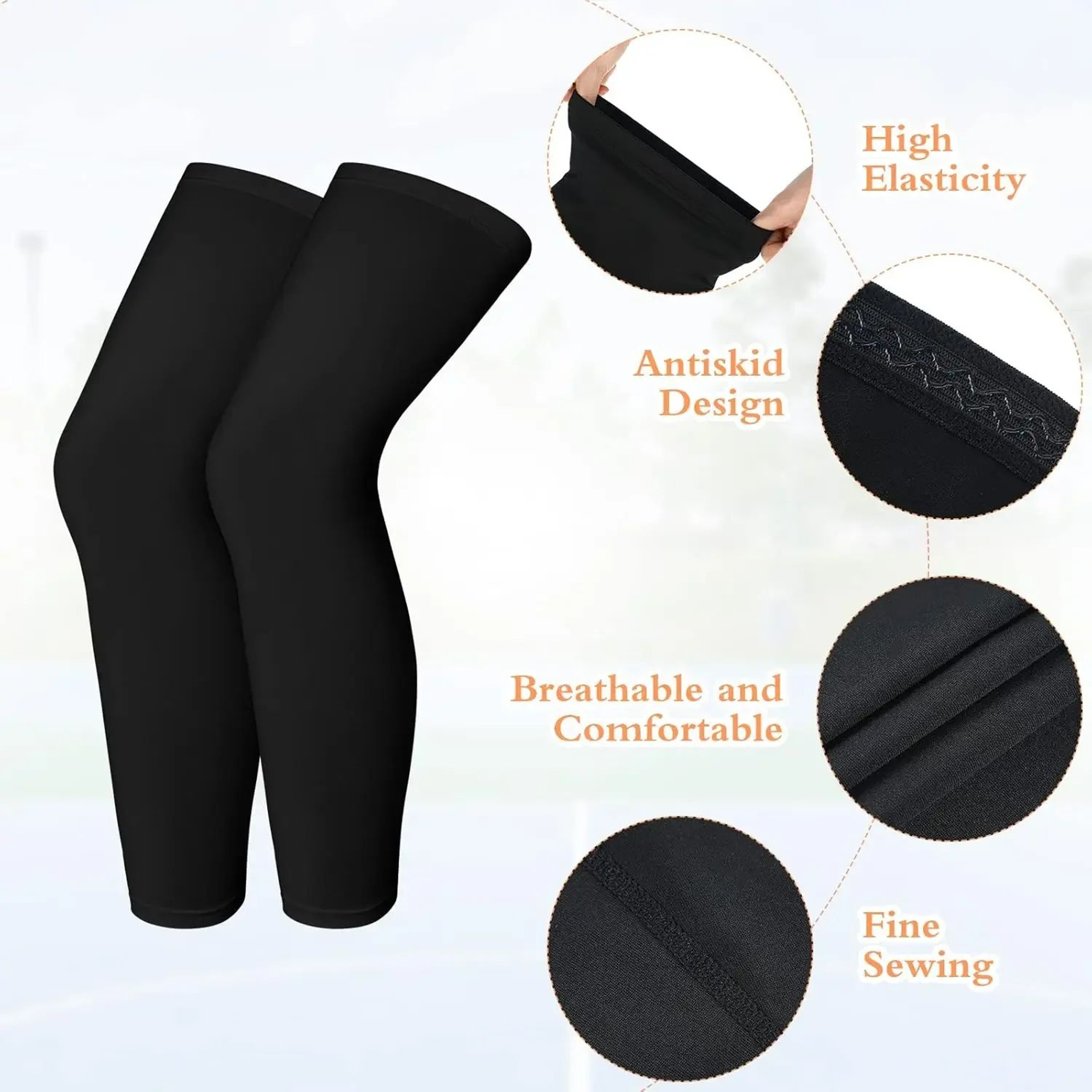 1 Pair Kids Compression Leg Sleeves  UV Protection NonSlip Sports Support For Basketball Running  C