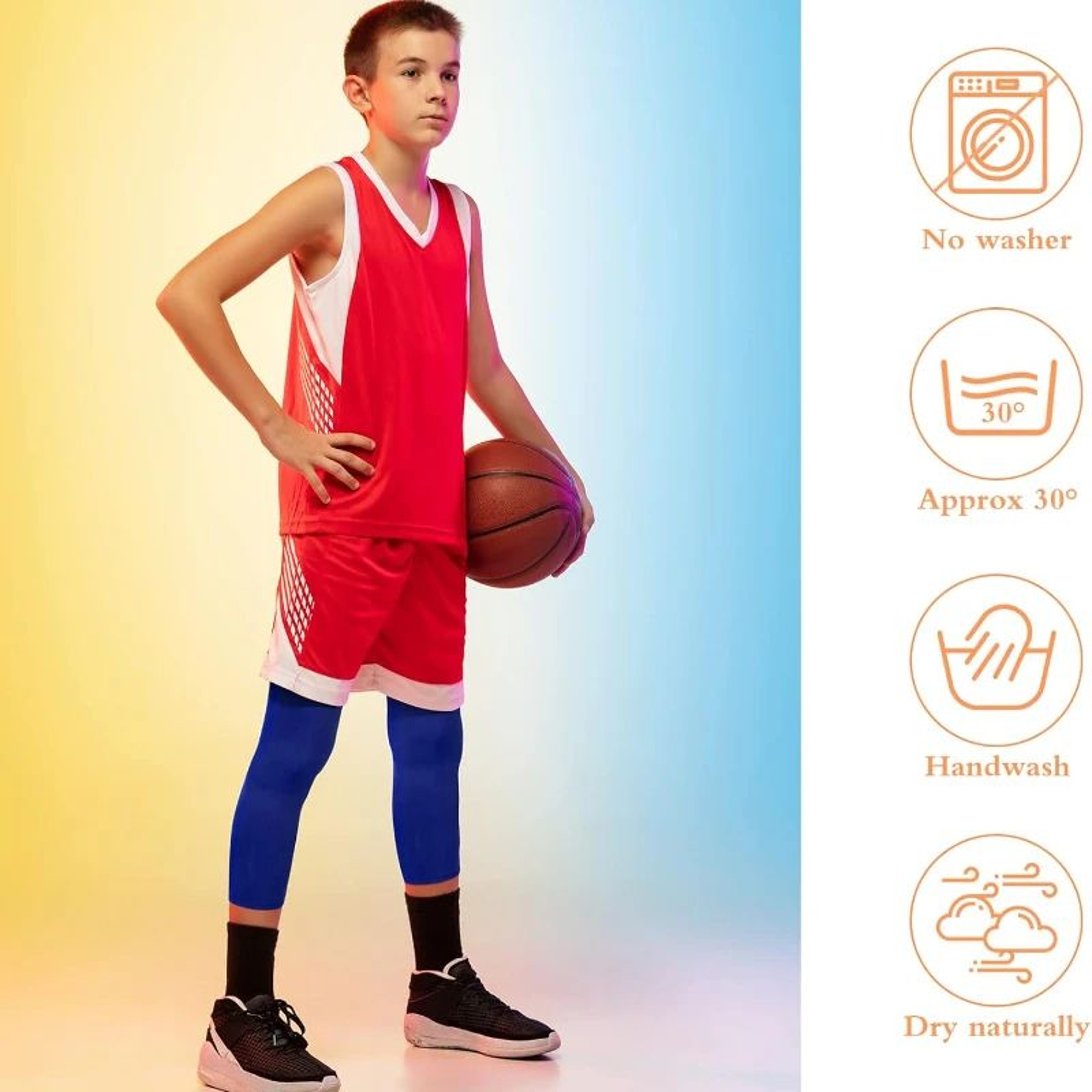 1 Pair Kids Compression Leg Sleeves  UV Protection NonSlip Sports Support For Basketball Running  C