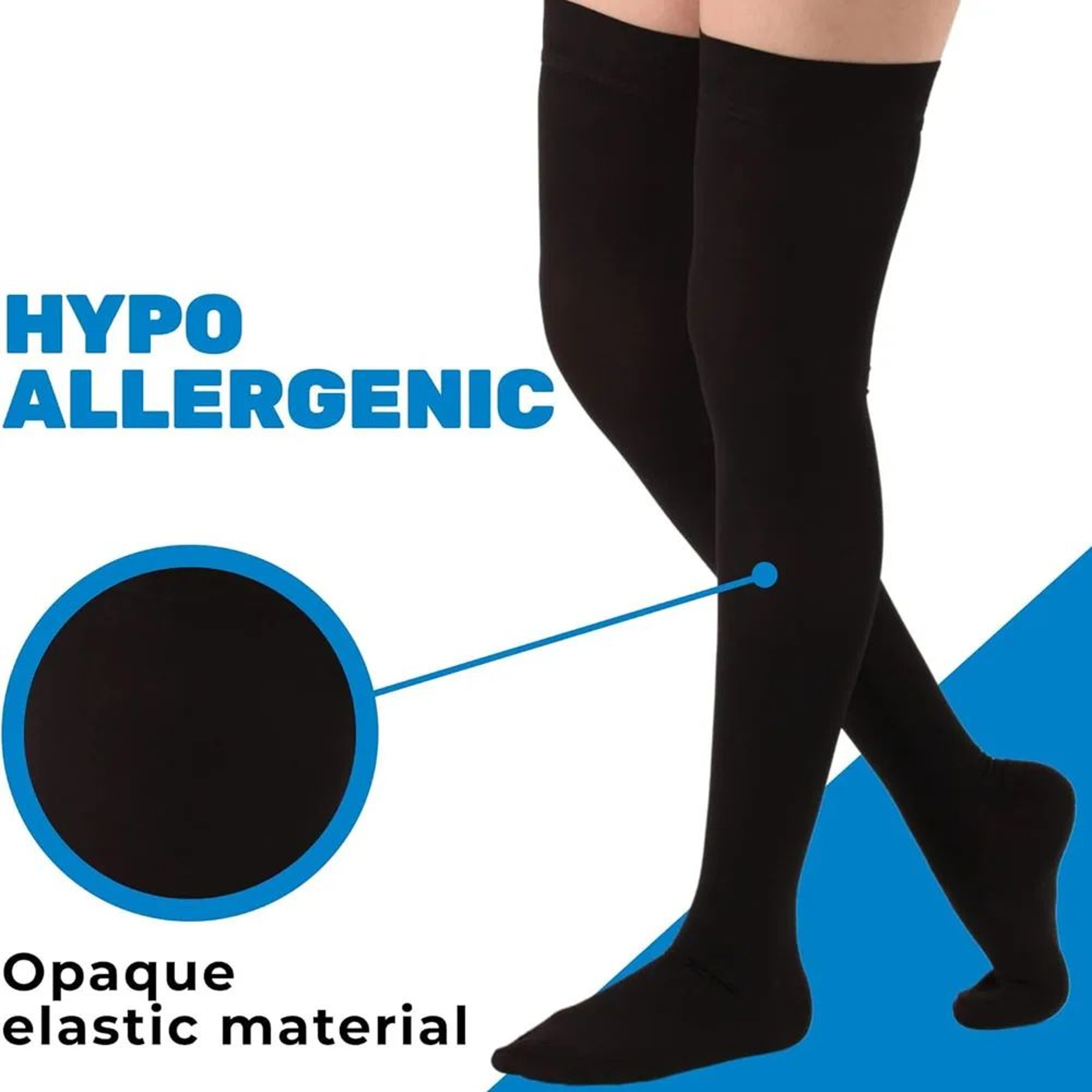 1 Pair OvertheKnee Compression Stockings  Thigh High Nylon Support Socks For Running Travel  Everyd 1