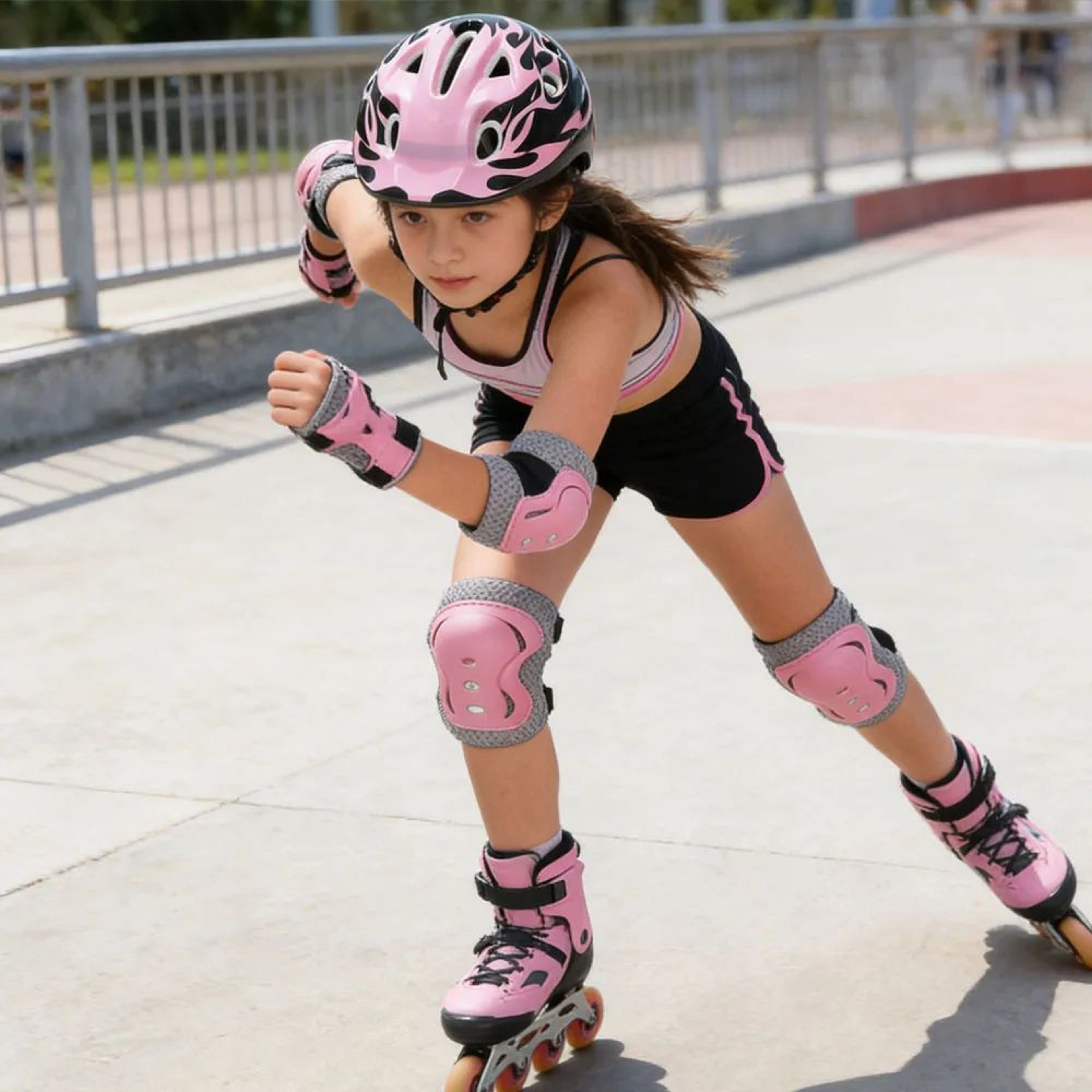 Kids Skating Protective Gear Set  Helmet Knee Pads Elbow Pads  Wrist Guards For Roller Skating  Ska 2