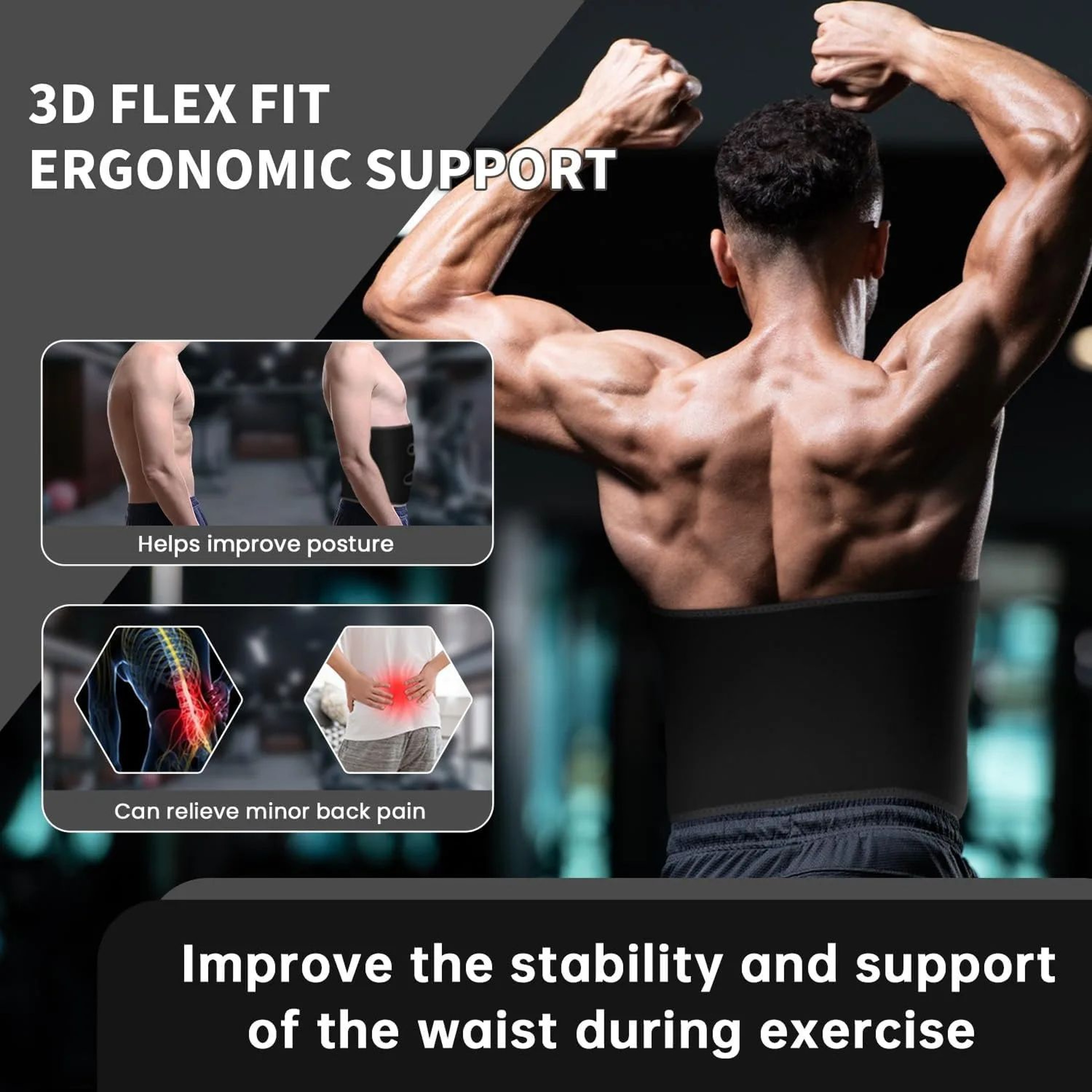 Waist Trimmer Sweat Belt  Adjustable Waist Trainer Band For Women  Men Belly Support For Workout  F 2