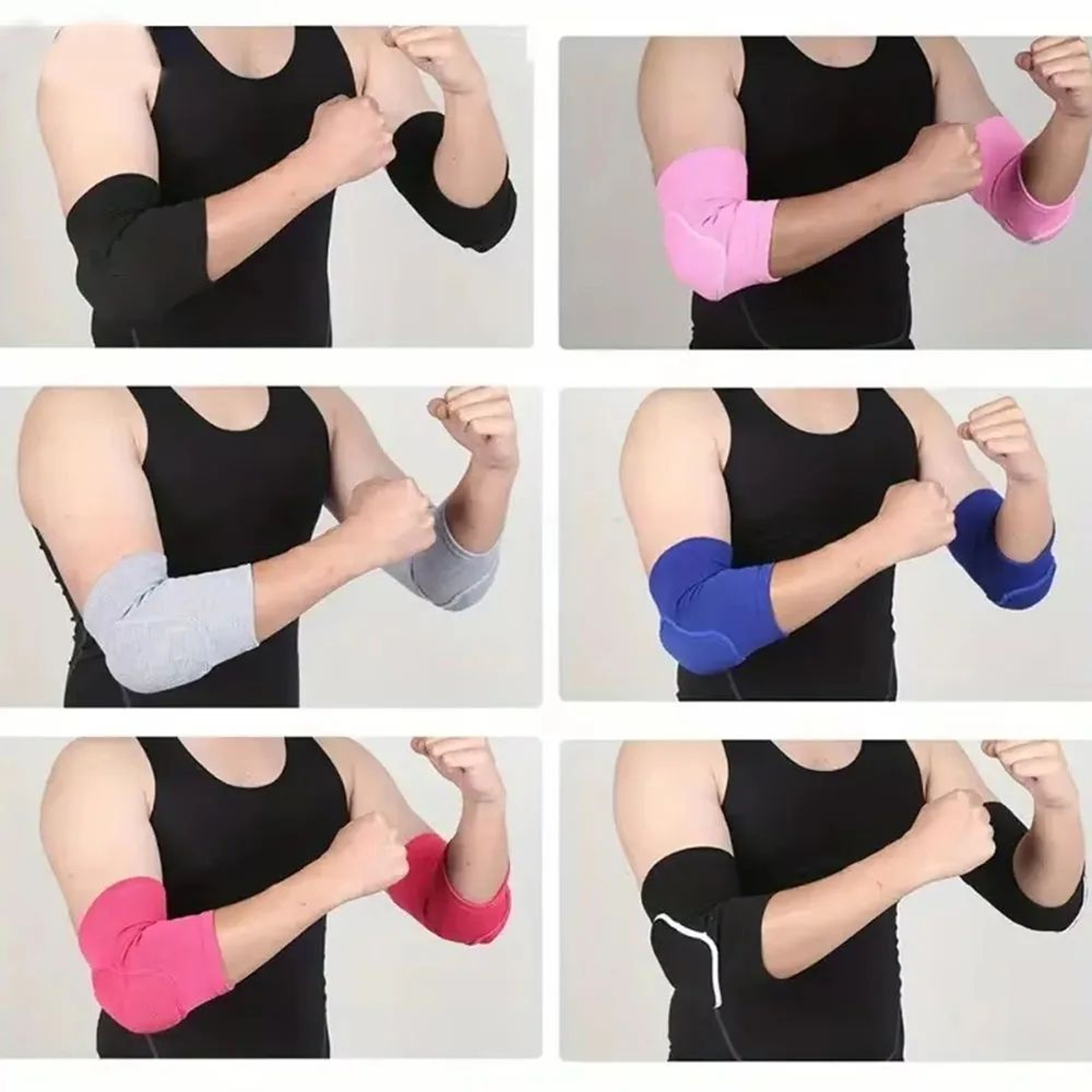 2 Pcs Soft Elbow Pads With Thickened Sponge Cushioning  Breathable Sports Support Sleeves For Baske 2