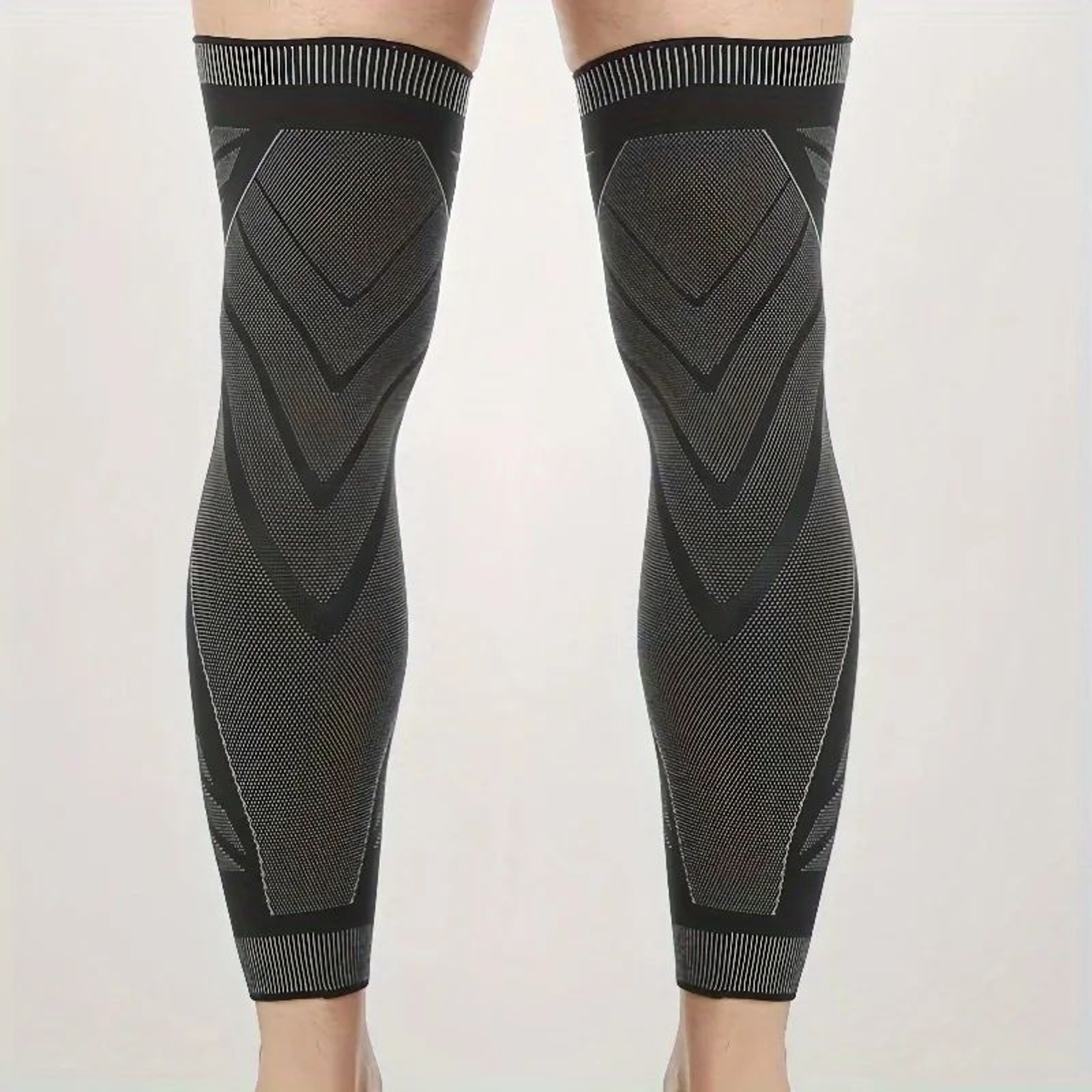 1pc Full Leg Compression Sleeve  Breathable Nylon Graduated Compression Stocking For Thigh Knee  Ca 3