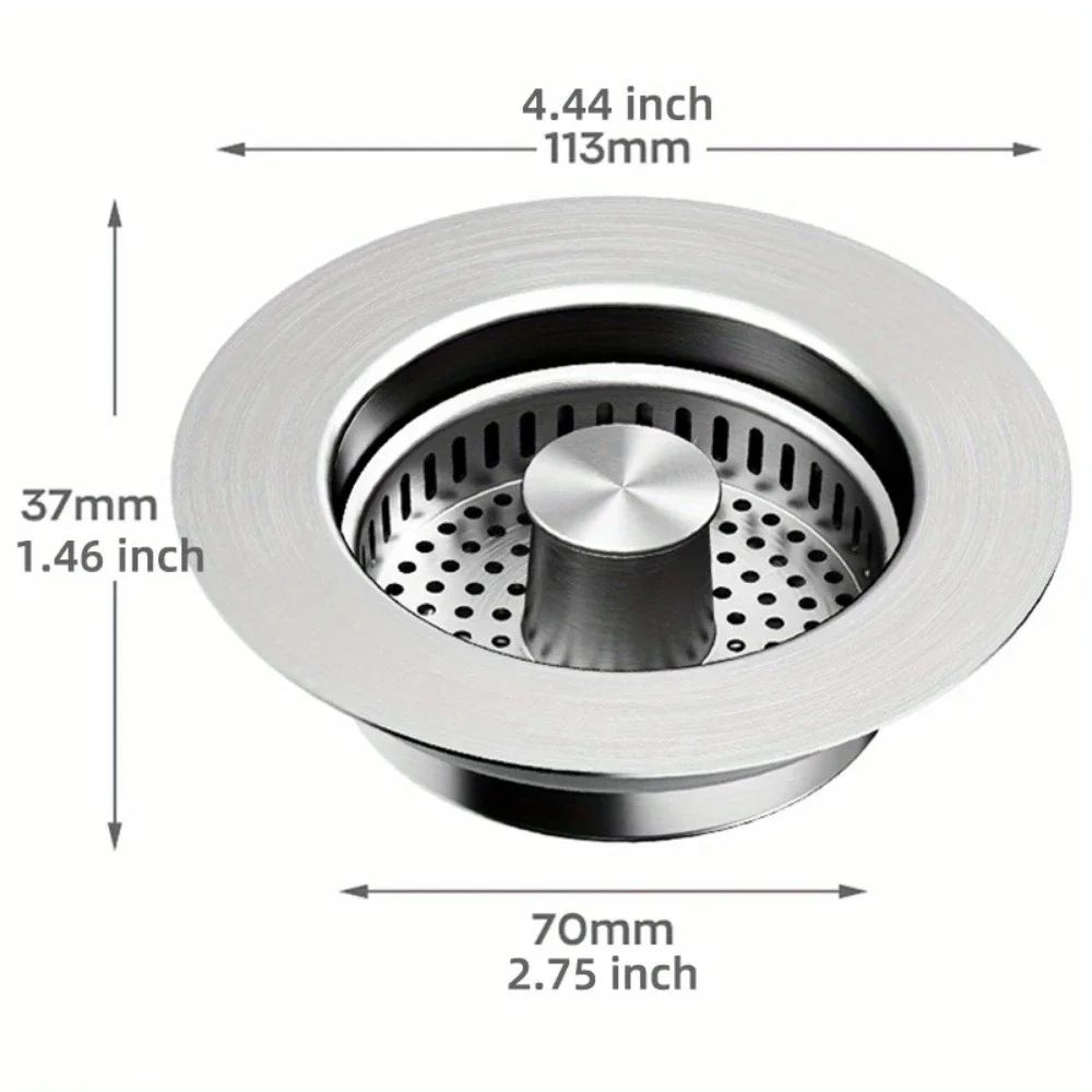 3in1 Stainless Steel Kitchen Sink Strainer PopUp Stopper  AntiClog Basket Drain Filter  Odor Blocke 6