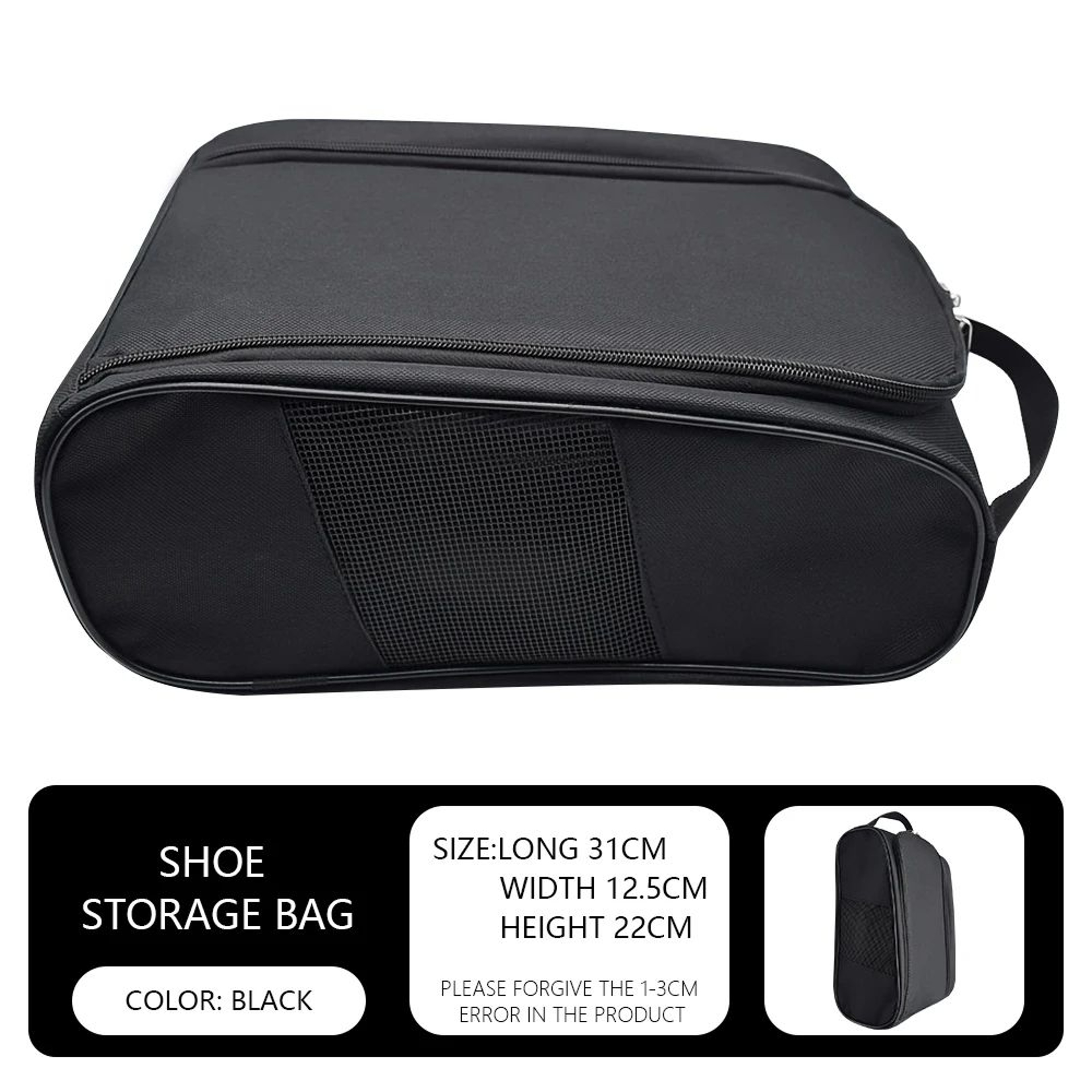 Breathable Golf Shoe Bag  Portable Sports Shoe Storage Travel Organizer With Carry Handle For Men   10
