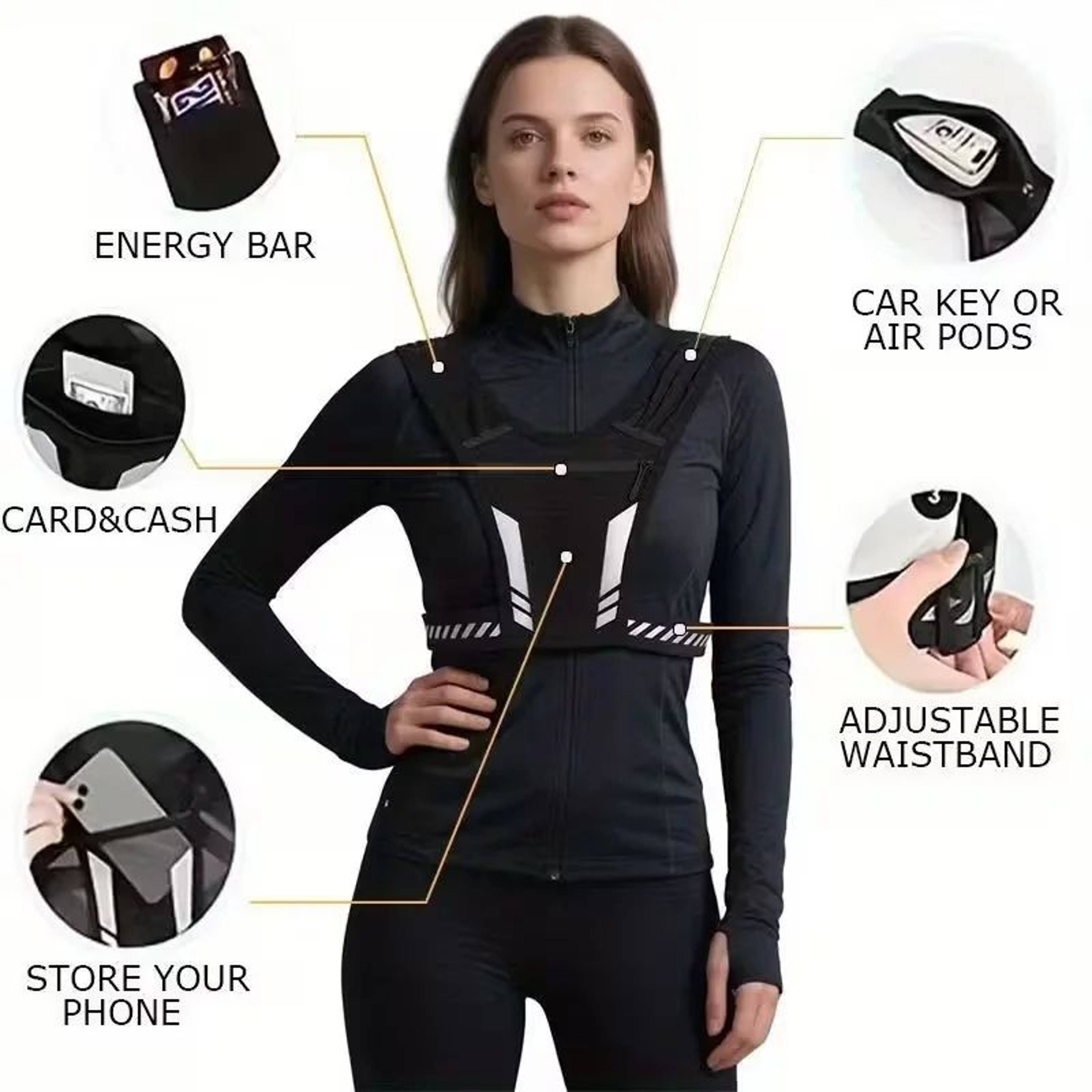 Adjustable Weighted Vest For Running  Fitness  Breathable Strength Training Vest With Reflective St 4