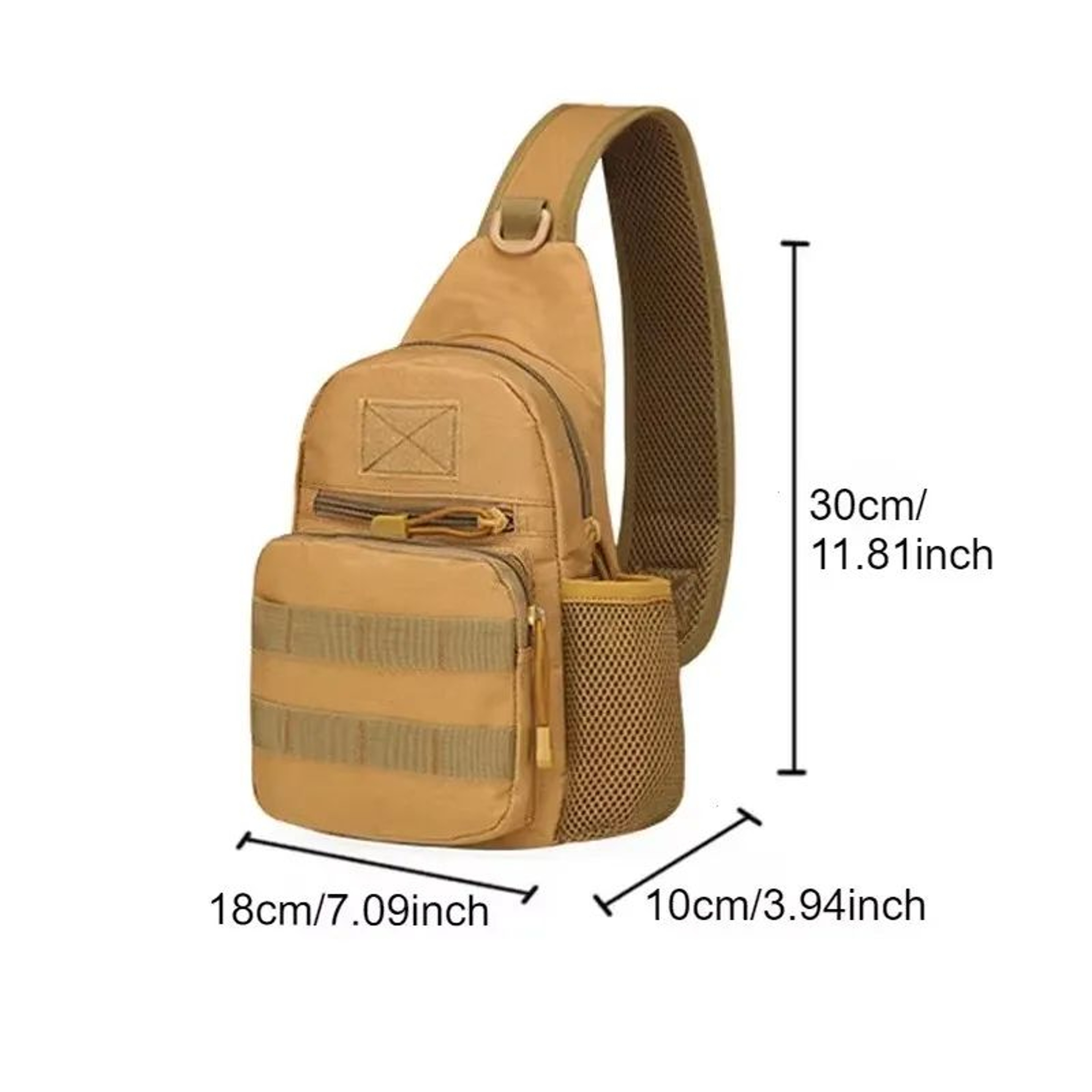 Tactical Shoulder Sling Bag  800D Oxford Molle Chest Backpack For Hiking Camping  Fishing 5