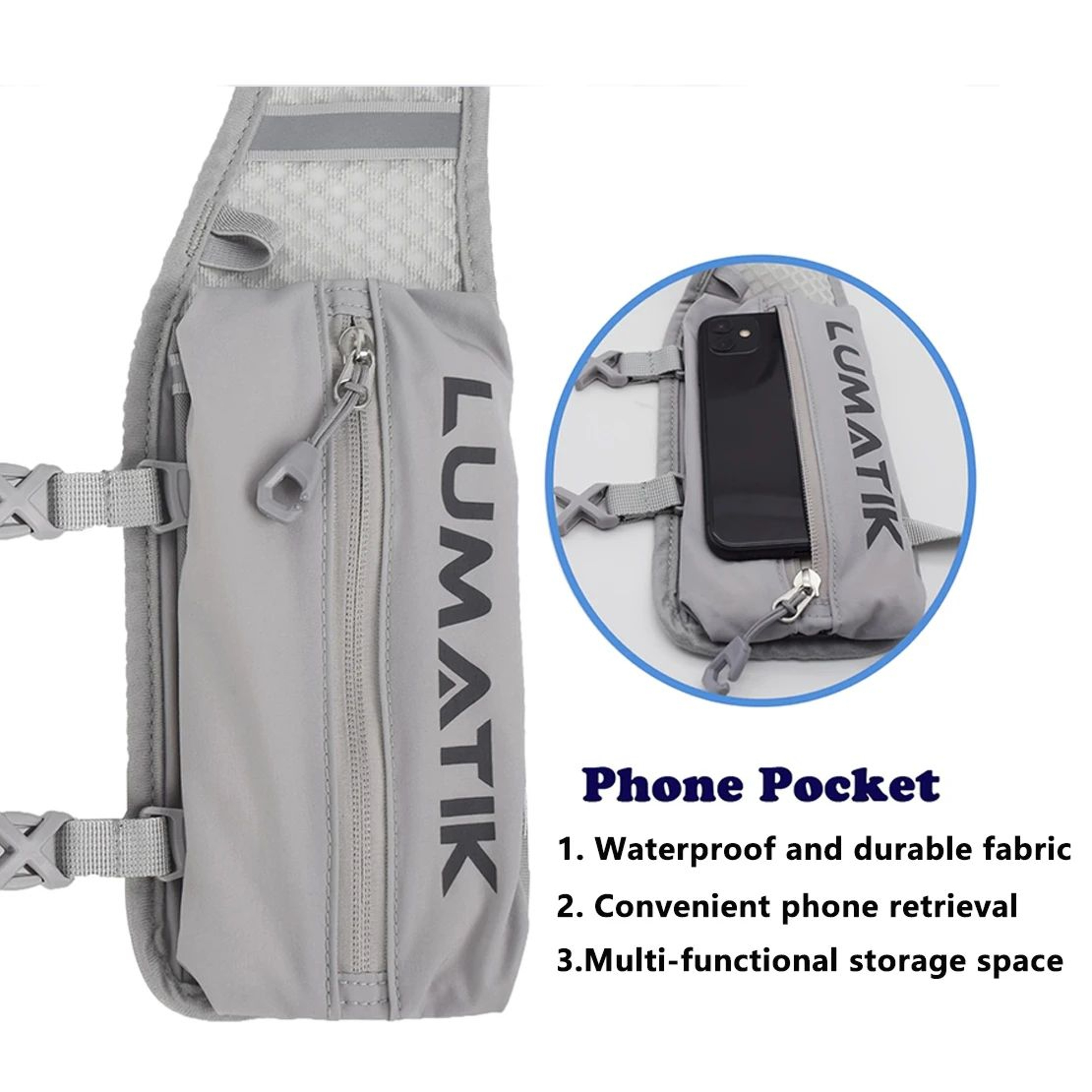 LUMATIK Ultralight Hydration Backpack  Breathable Water Pack For Trail Running Cycling Hiking  Outd 5