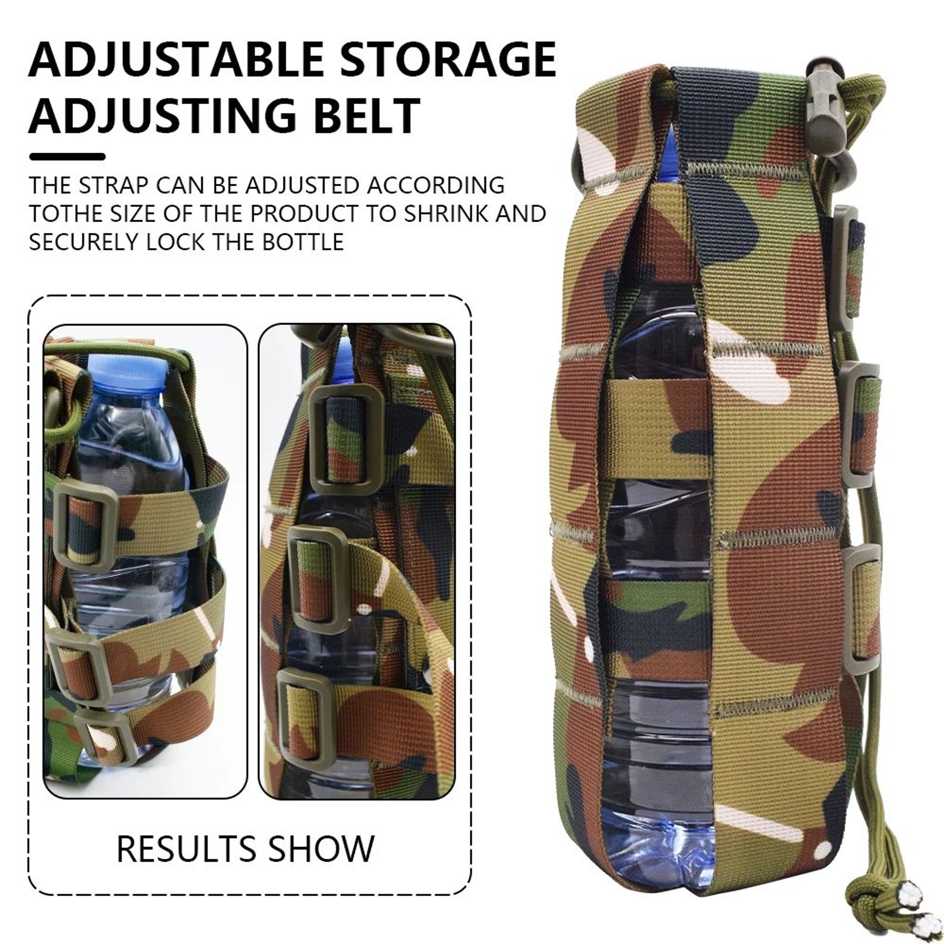 15 L Molle Water Bottle Pouch Bag  Portable Tactical Kettle Carrier For Hiking Camping  Outdoor Tra 2