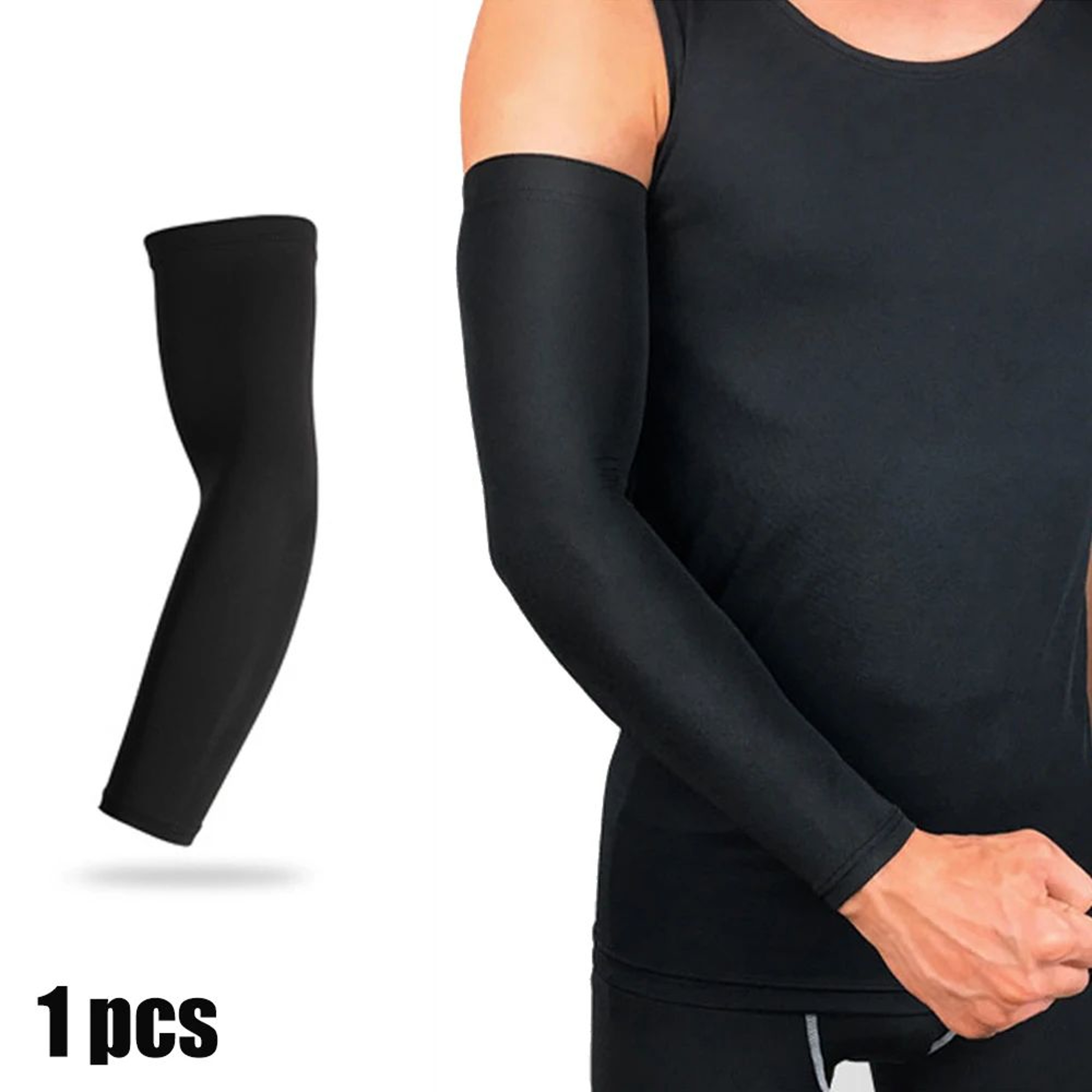 1pc Cooling Sports Arm Sleeve  UV Protection Compression Arm Warmer For Basketball Cycling Running