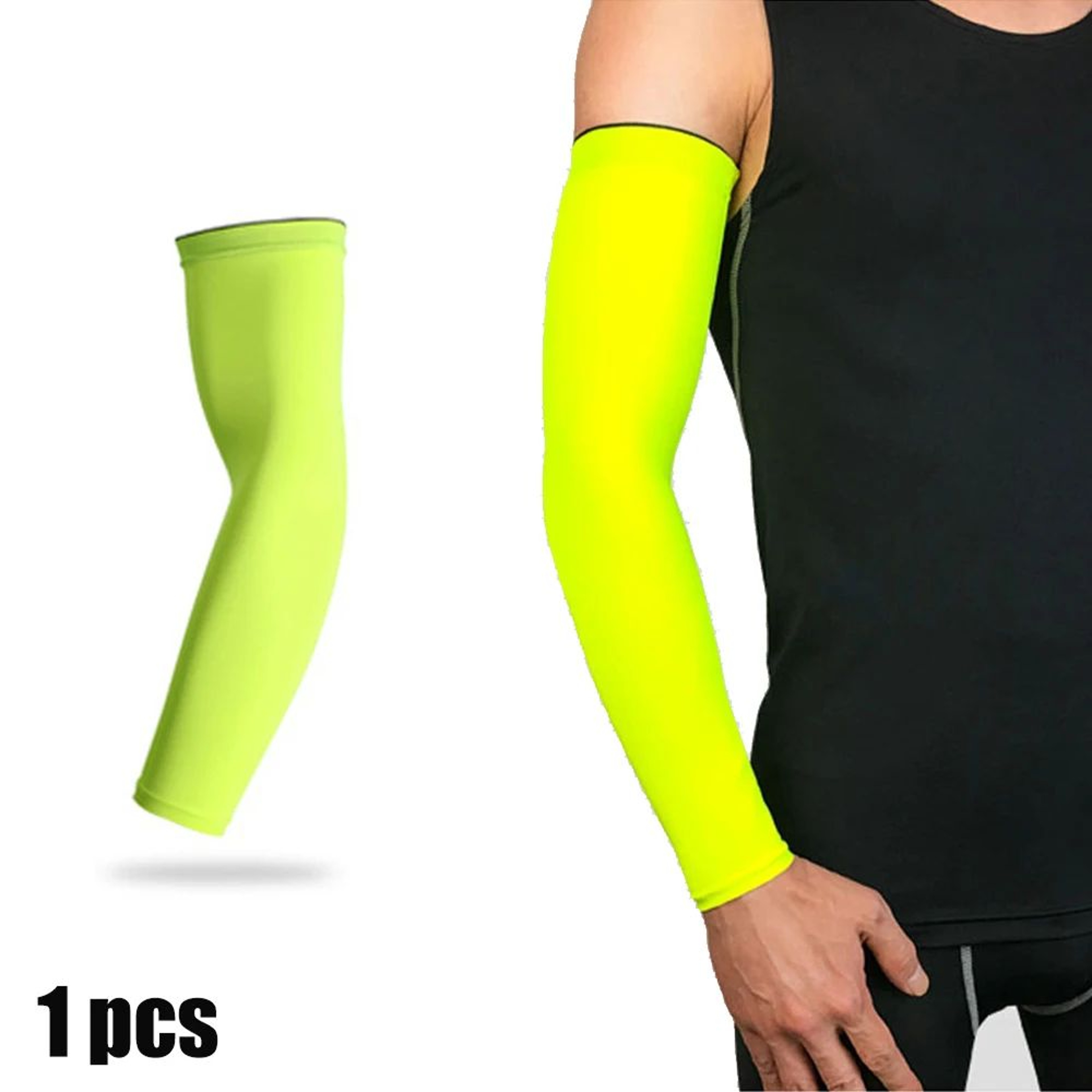1pc Cooling Sports Arm Sleeve  UV Protection Compression Arm Warmer For Basketball Cycling Running