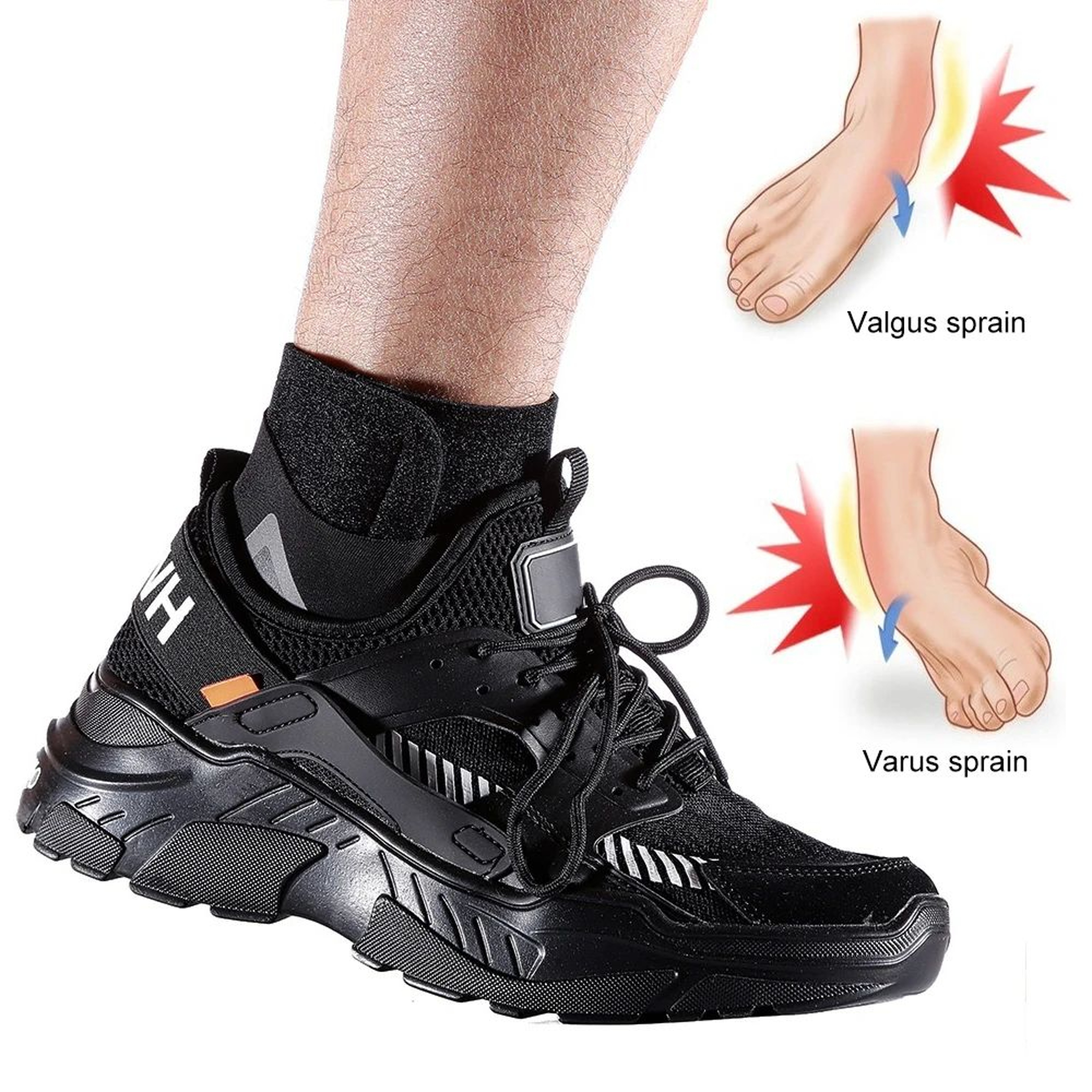 1pc Adjustable Ankle Compression Sleeve Support  Anti Sprain Foot Brace For Running Sports  Heel Pr 1