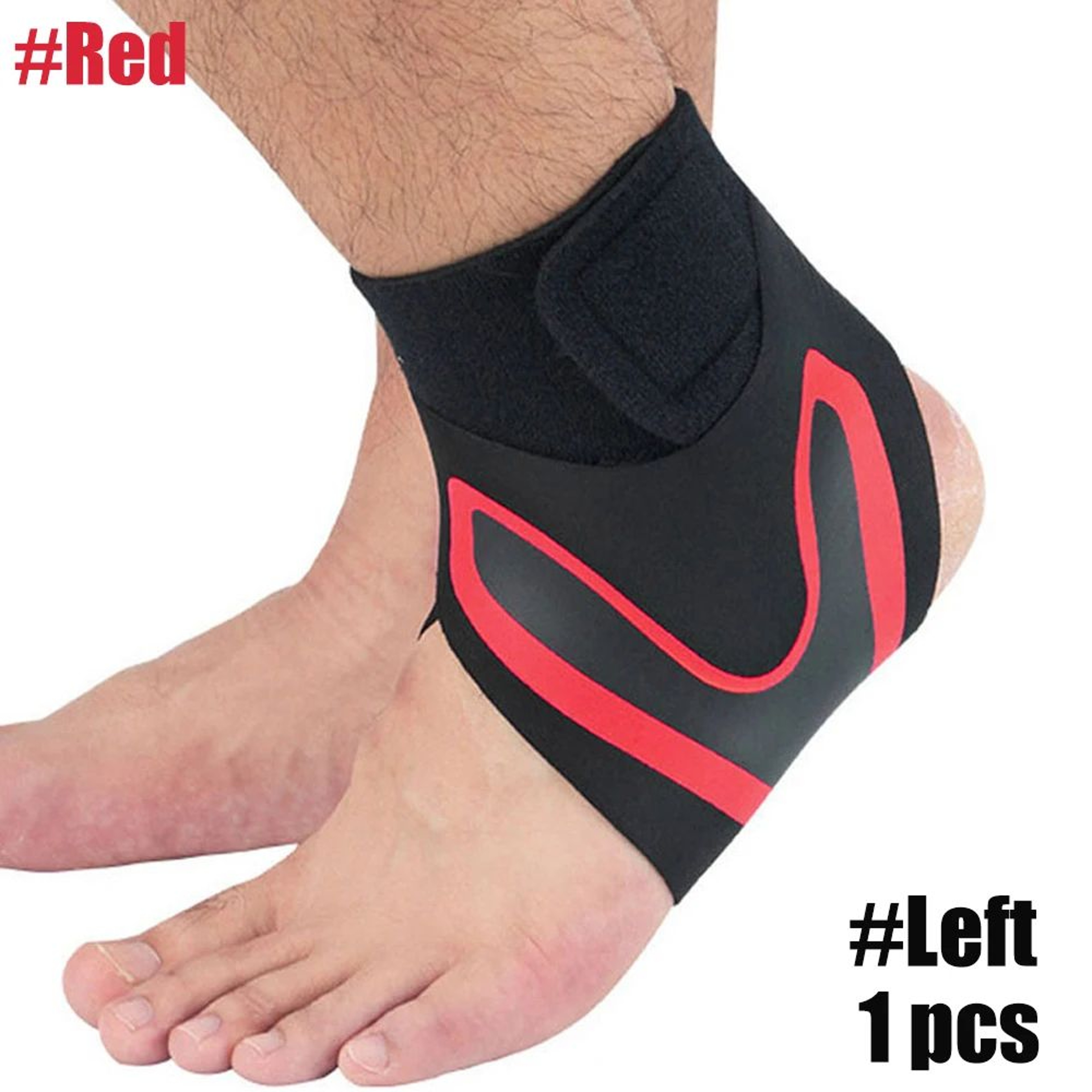 1pc Adjustable Ankle Compression Sleeve Support  Anti Sprain Foot Brace For Running Sports  Heel Pr 9