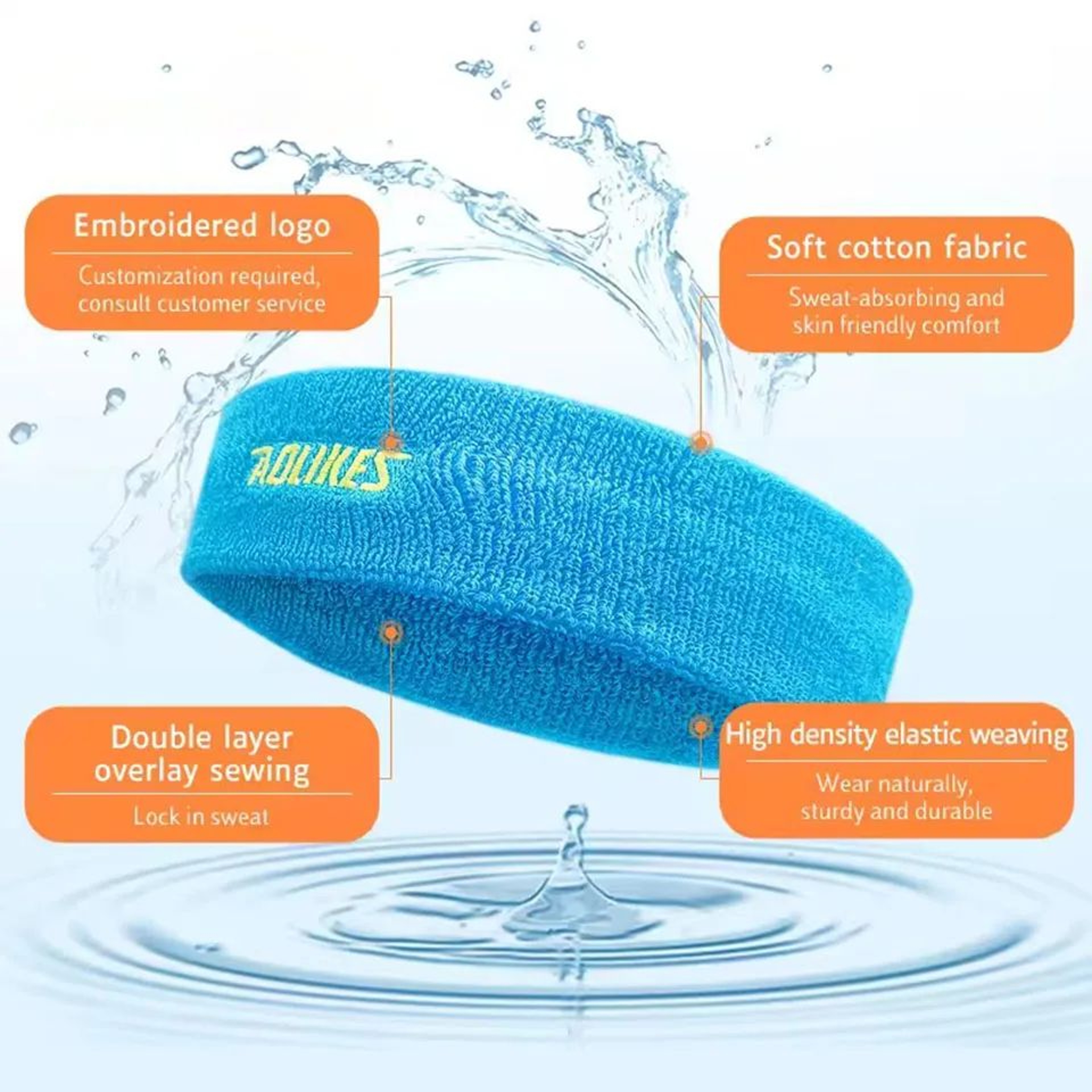 Cotton Sports Sweat Headband  Breathable SweatWicking Hair Band For Running Yoga Tennis  Basketball 4