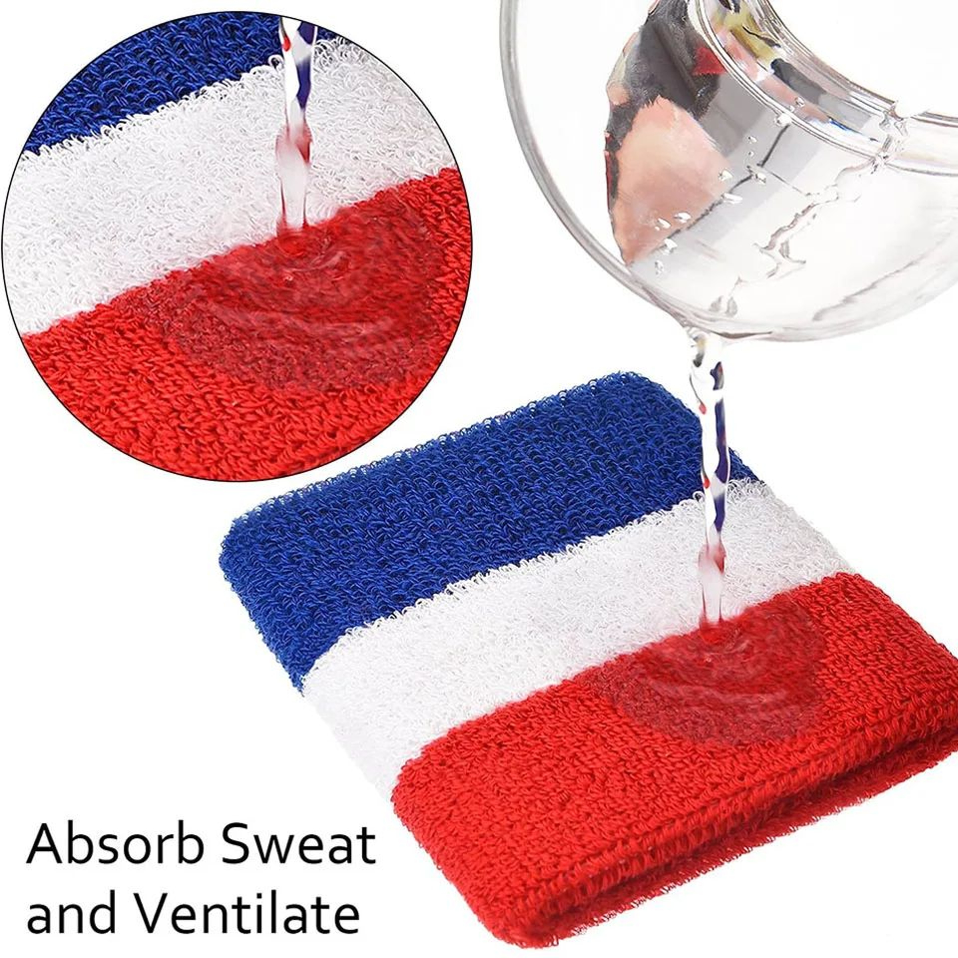 Sports Sweatband Set  Cotton Headband  Wristbands For Men And Women Running Basketball Gym Workout 2