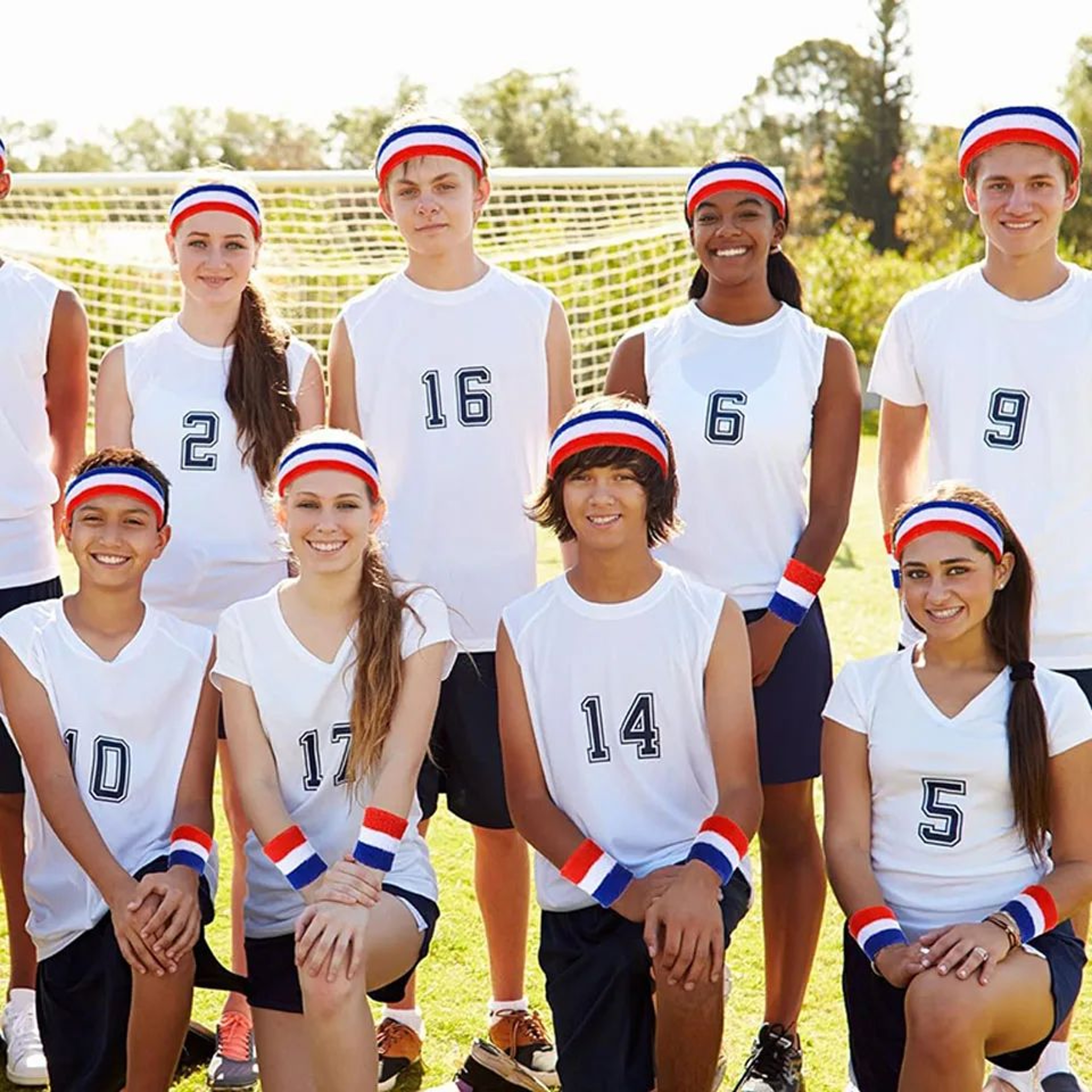 Sports Sweatband Set  Cotton Headband  Wristbands For Men And Women Running Basketball Gym Workout 4