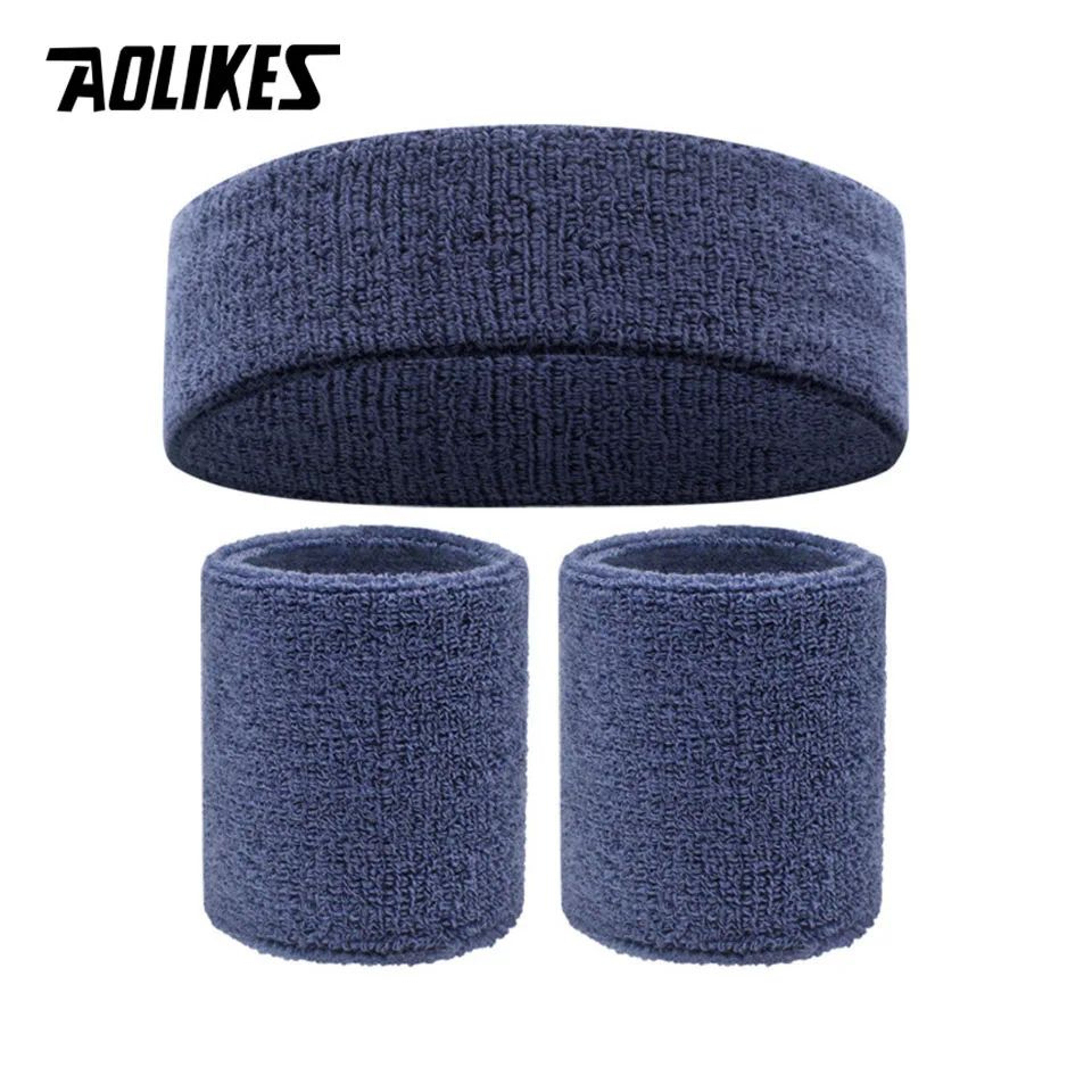 Sports Sweatband Set  Cotton Headband  Wristbands For Men And Women Running Basketball Gym Workout 12