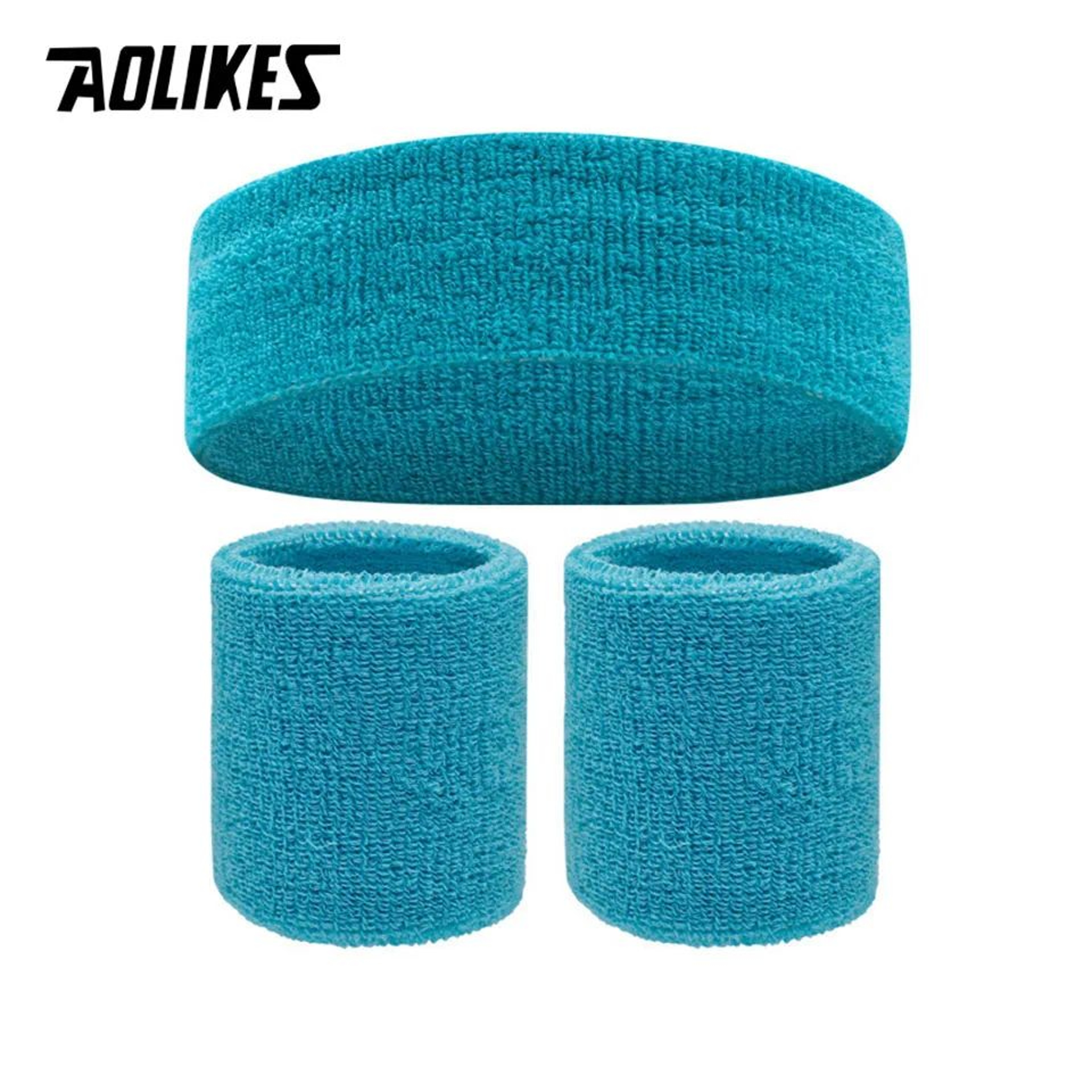 Sports Sweatband Set  Cotton Headband  Wristbands For Men And Women Running Basketball Gym Workout 22