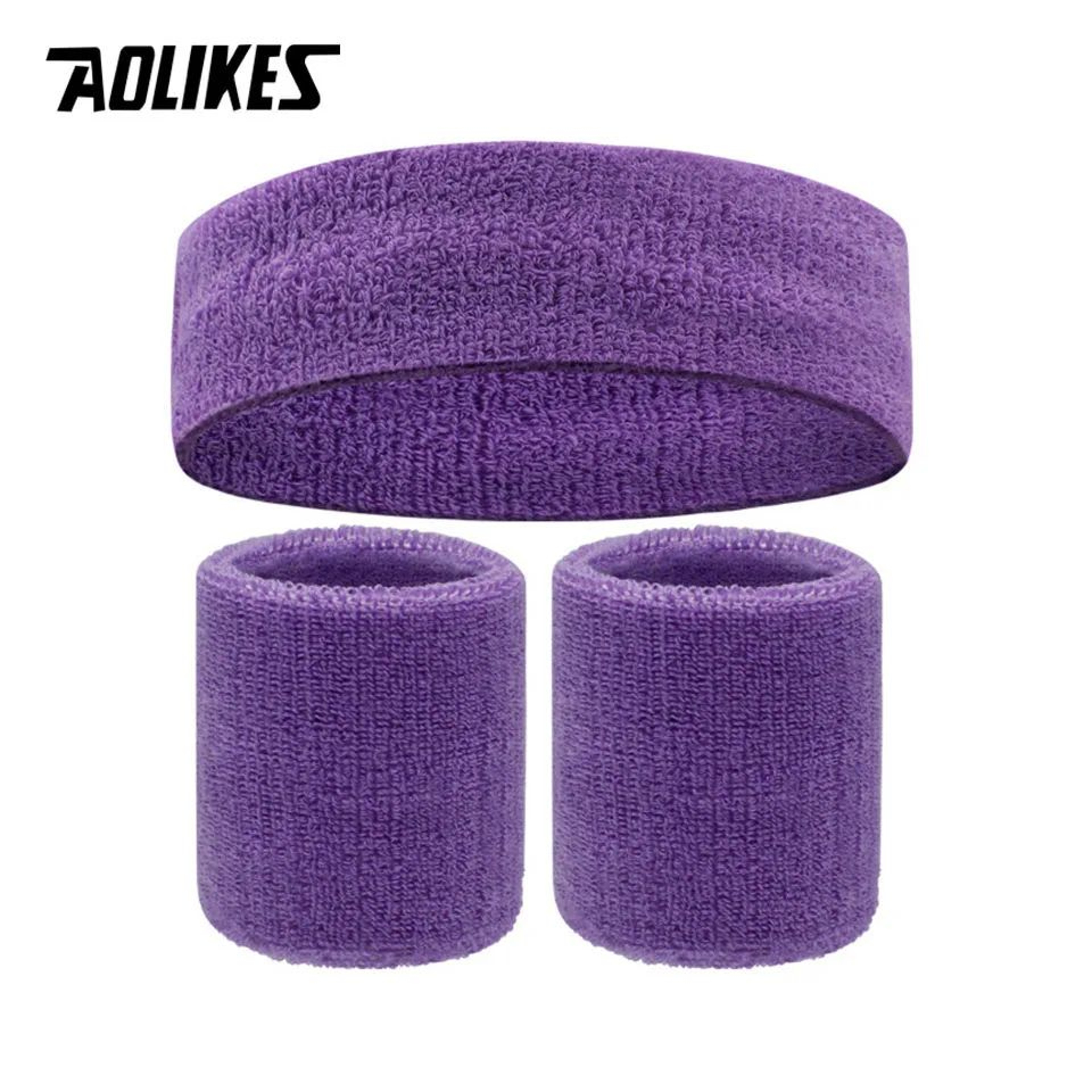 Sports Sweatband Set  Cotton Headband  Wristbands For Men And Women Running Basketball Gym Workout 24