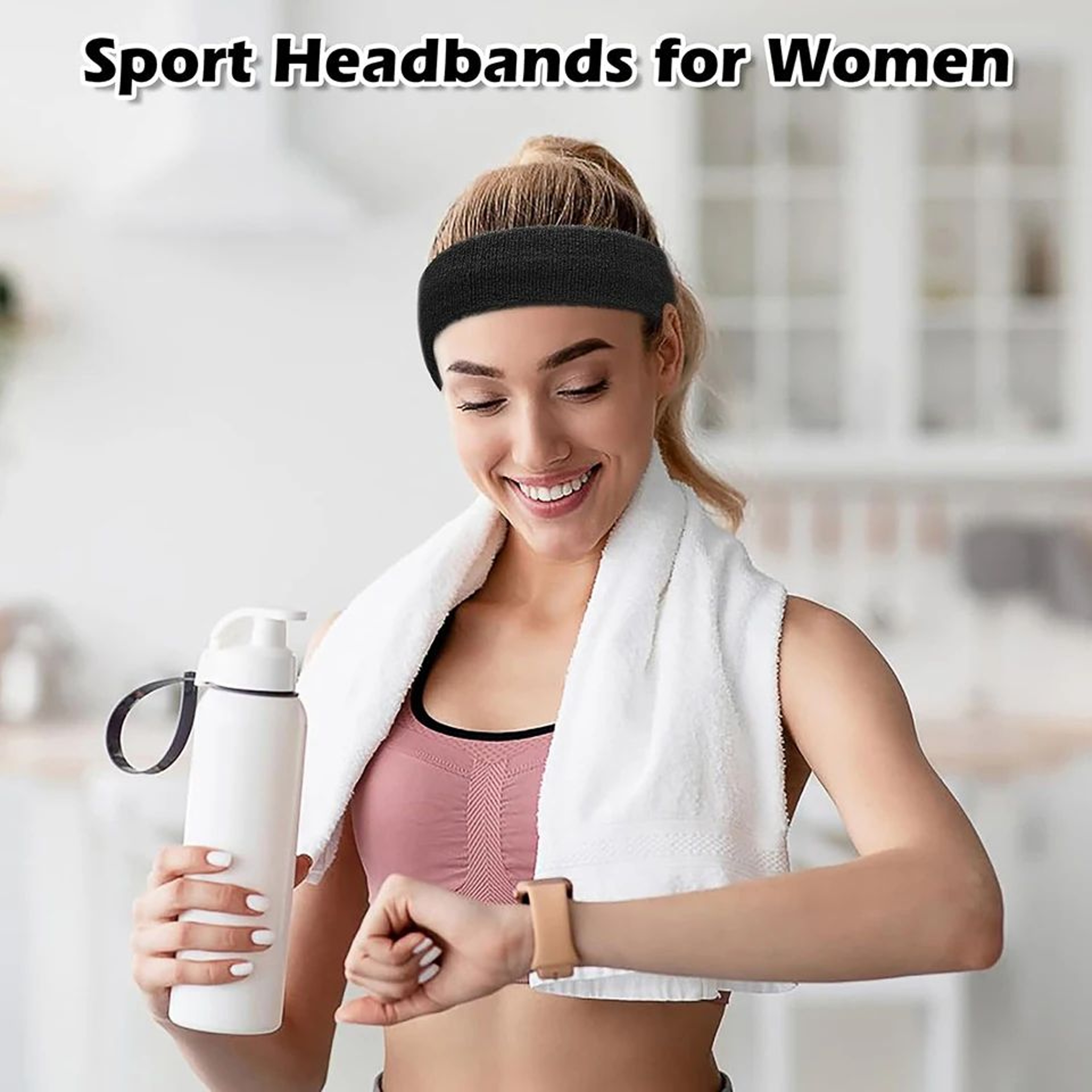 Sports Headbands  Cotton Sweat Headband Moisture Wicking Athletic Headband For Running Tennis  Gym 2