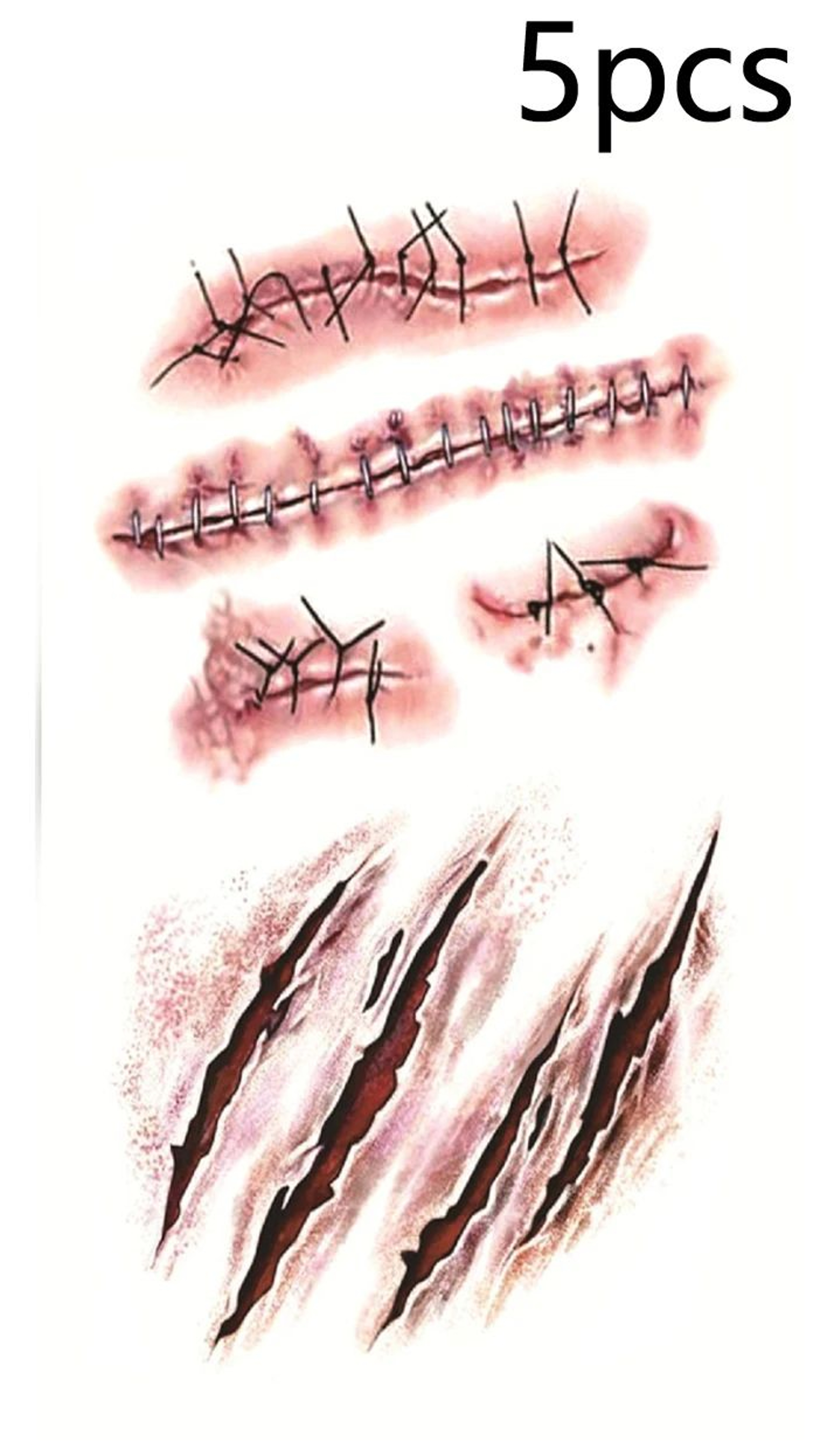 510pcs Halloween Scar Temporary Tattoo Stickers  Waterproof Fake Blood Wound Tattoos For Cosplay  P 9